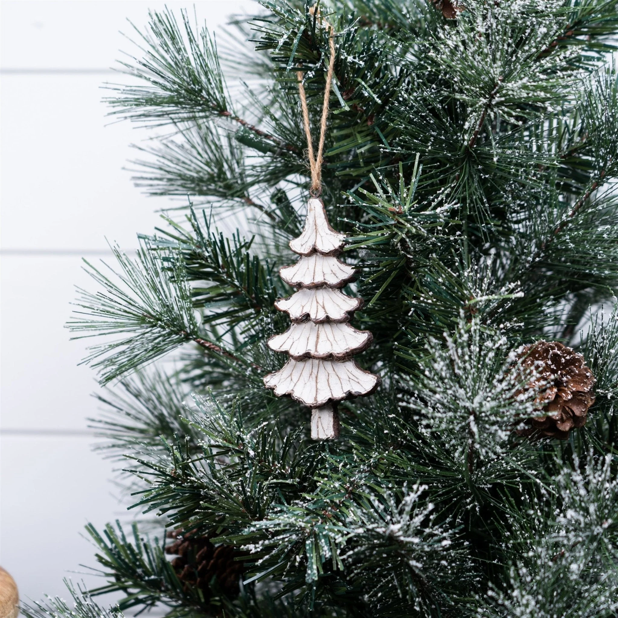 Carved Pine Tree Ornament (Set of 12) - Image 3