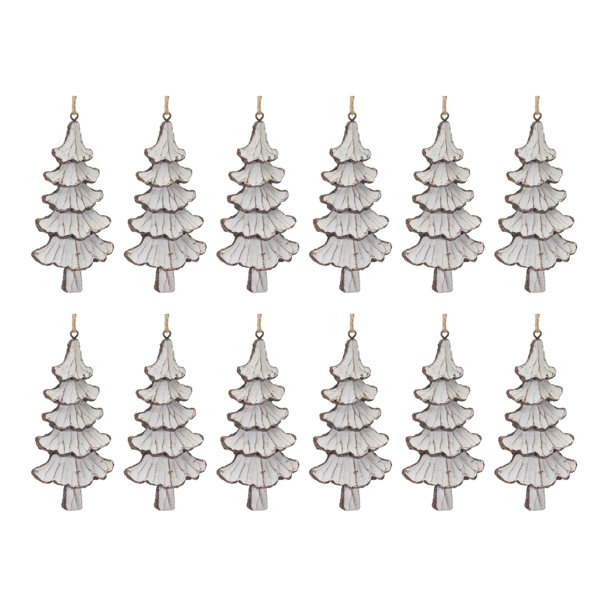 Carved Pine Tree Ornament (Set of 12) - Image 4