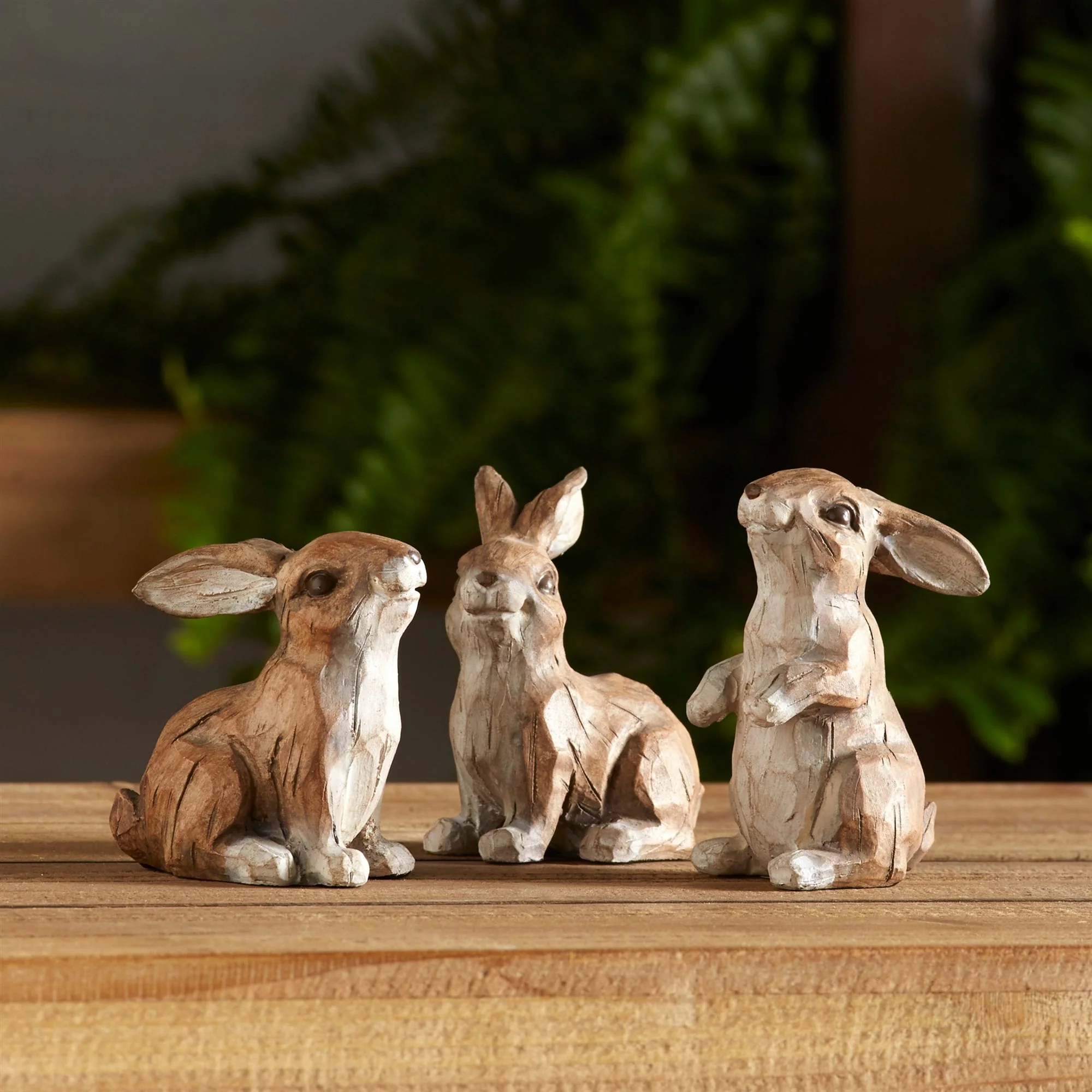 Carved Stone Garden Rabbit Figurine (Set of 6) - Image 2