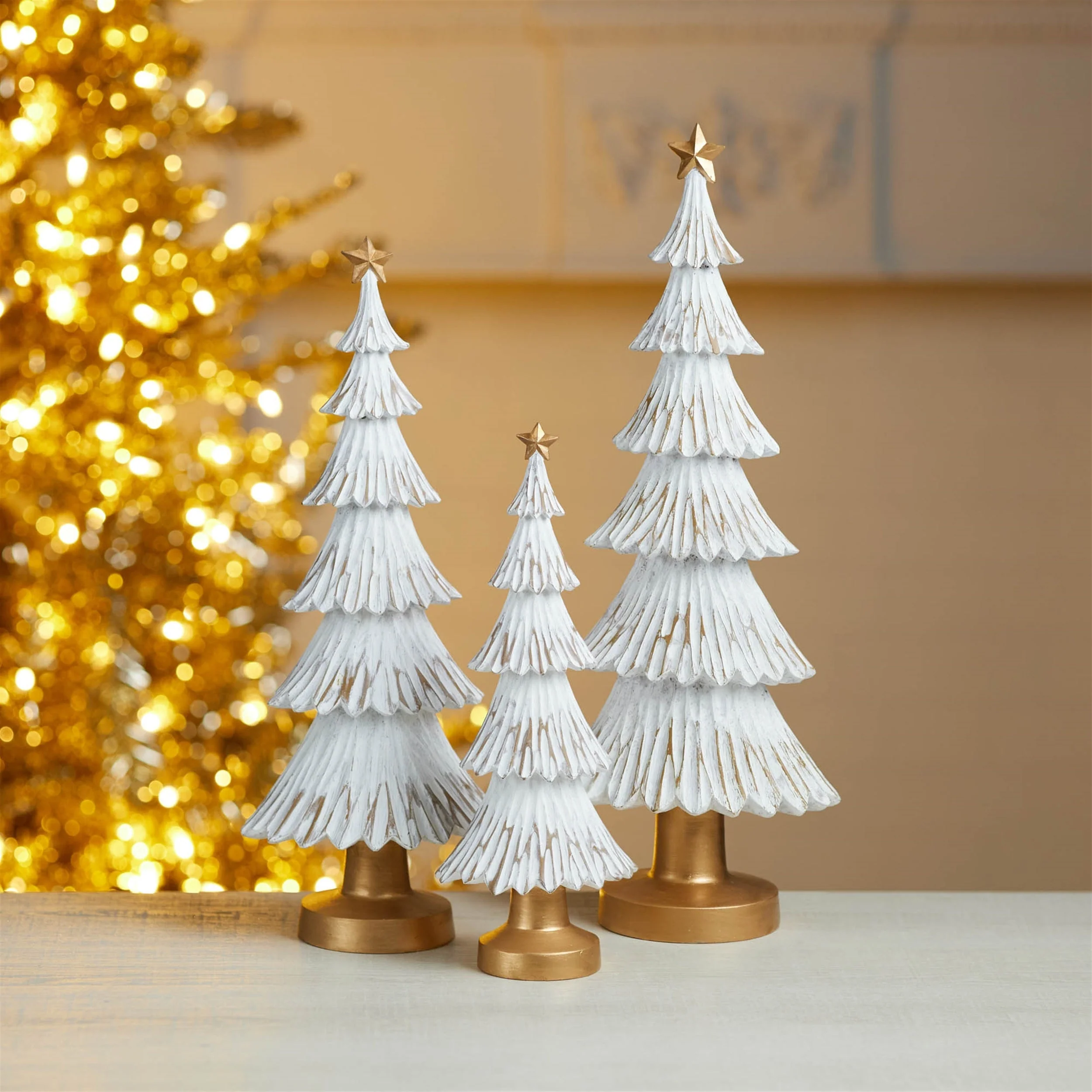Carved Winter Christmas Tree (Set of 3) - Image 3