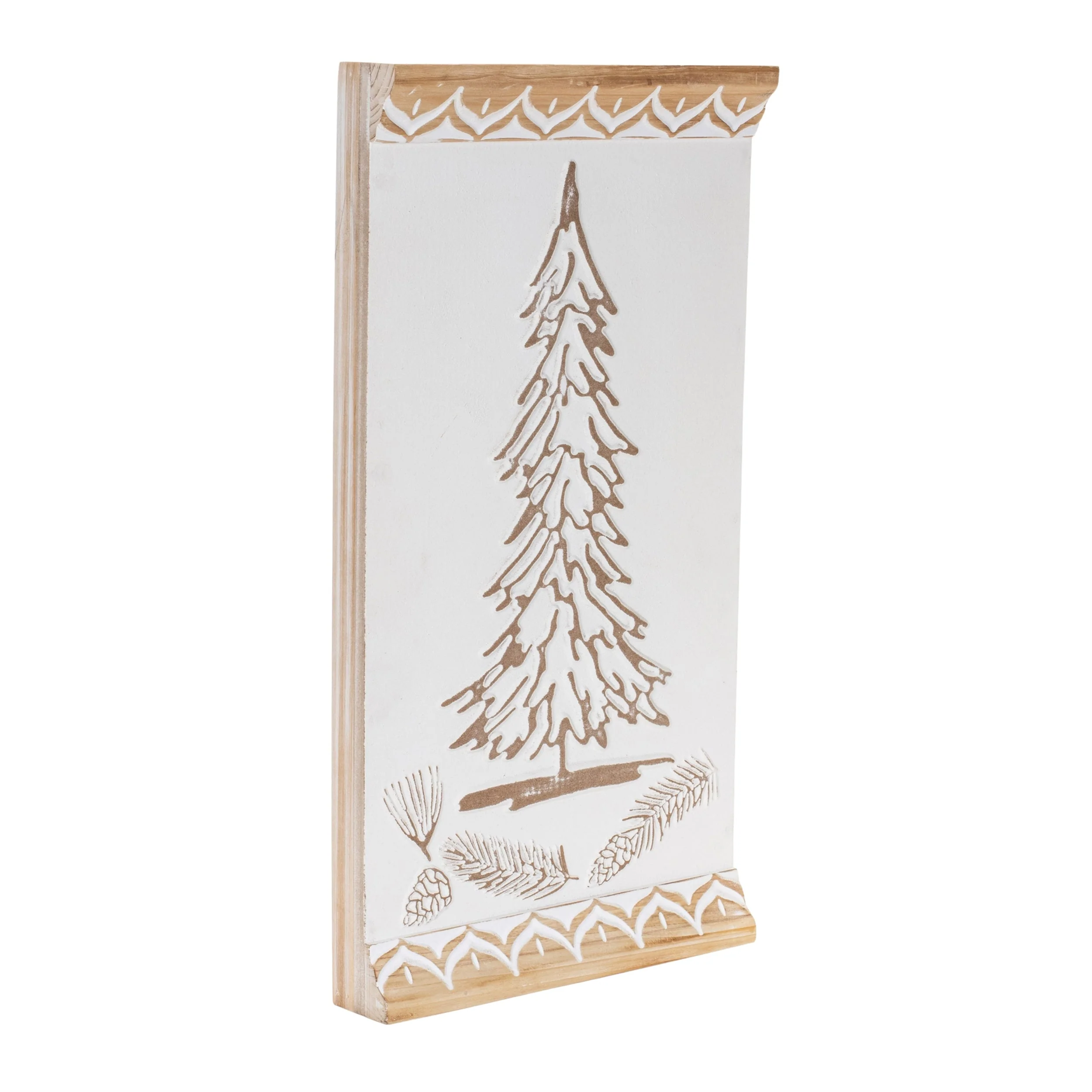 Carved Wood Pine Tree Wall Art 19"H - Image 2