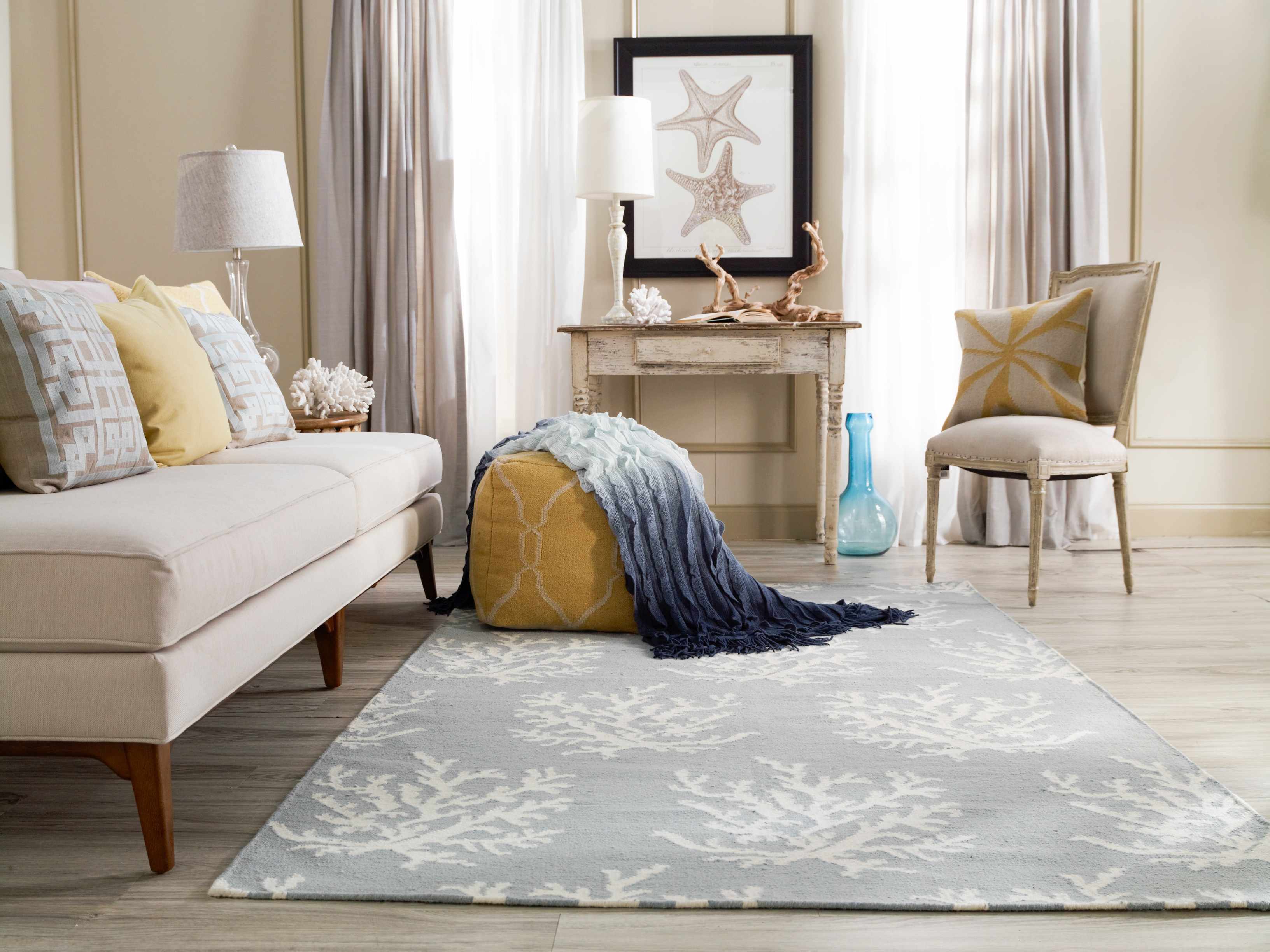 Carversville Ice Blue Botanical Wool Rug - Clearance - Image 2