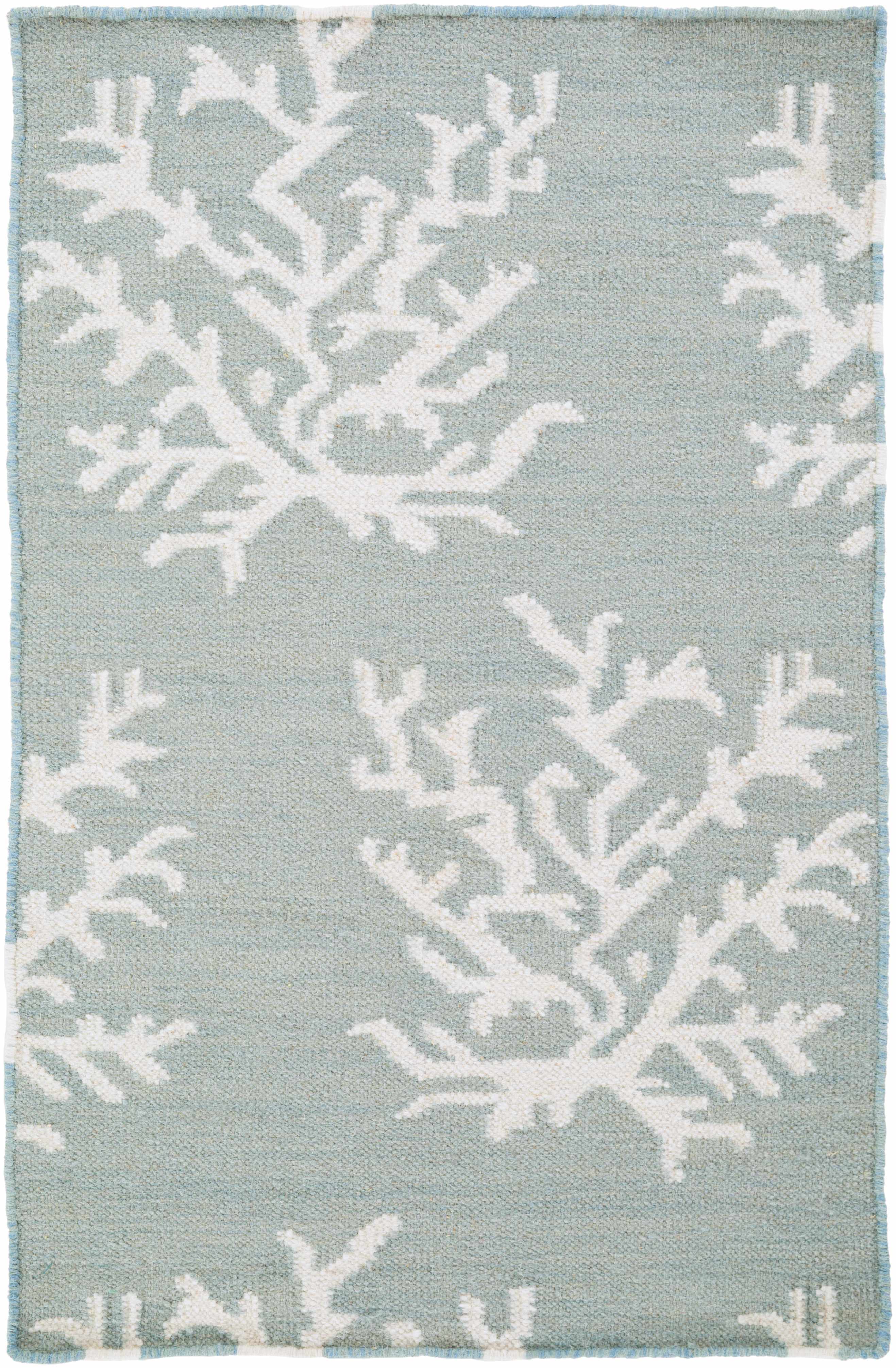 Carversville Ice Blue Botanical Wool Rug - Clearance - Image 8