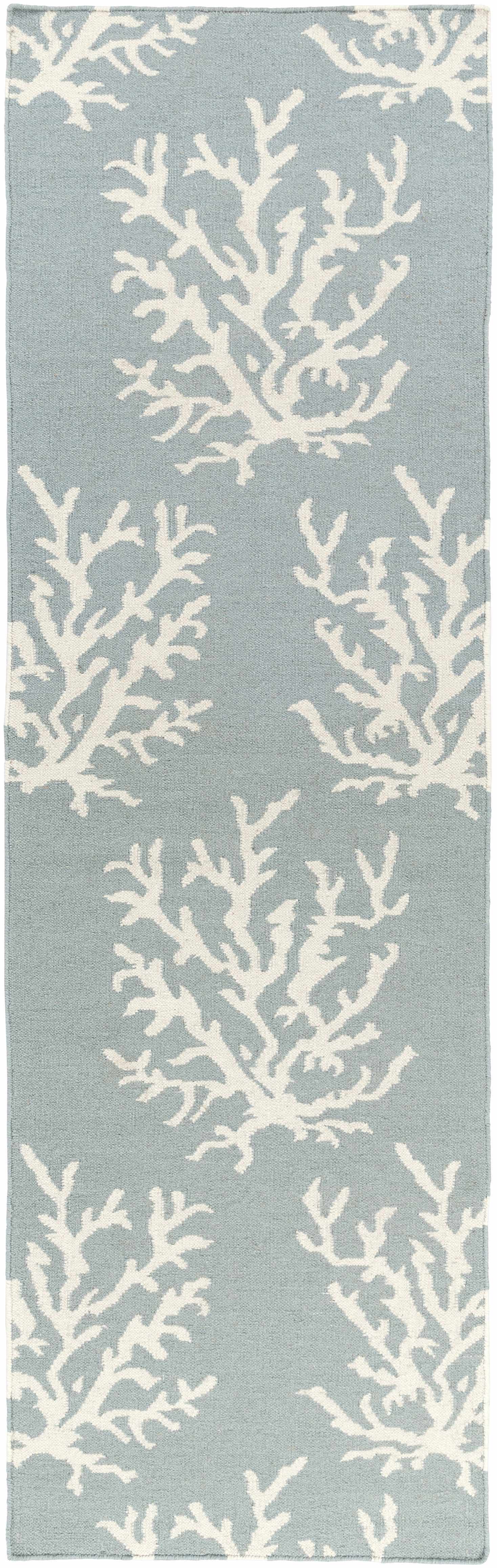 Carversville Ice Blue Botanical Wool Rug - Clearance - Image 9