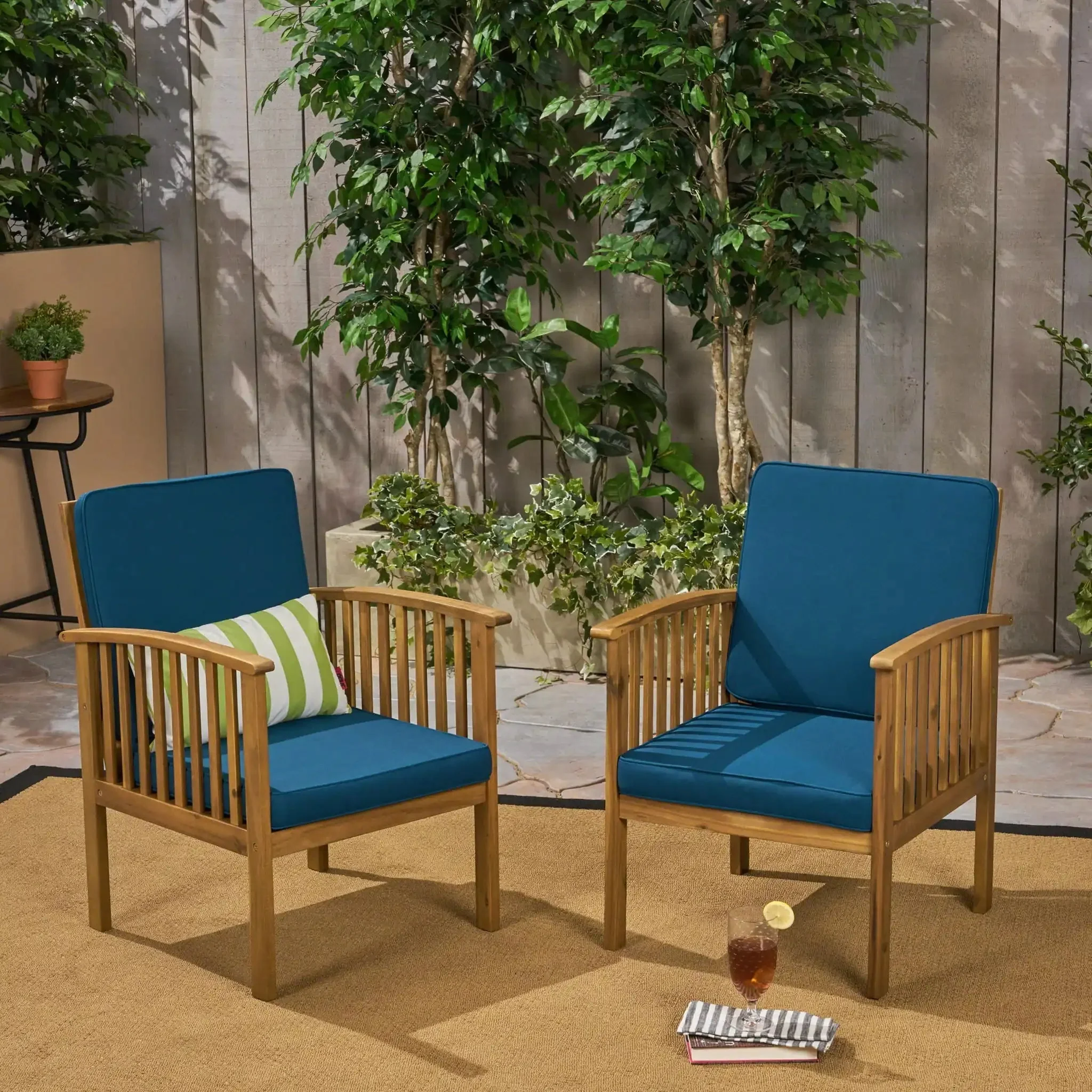 Casa - Acacia Club Chair Coastal Classic Outdoor Seating, Waterproof Fabric - Image 6