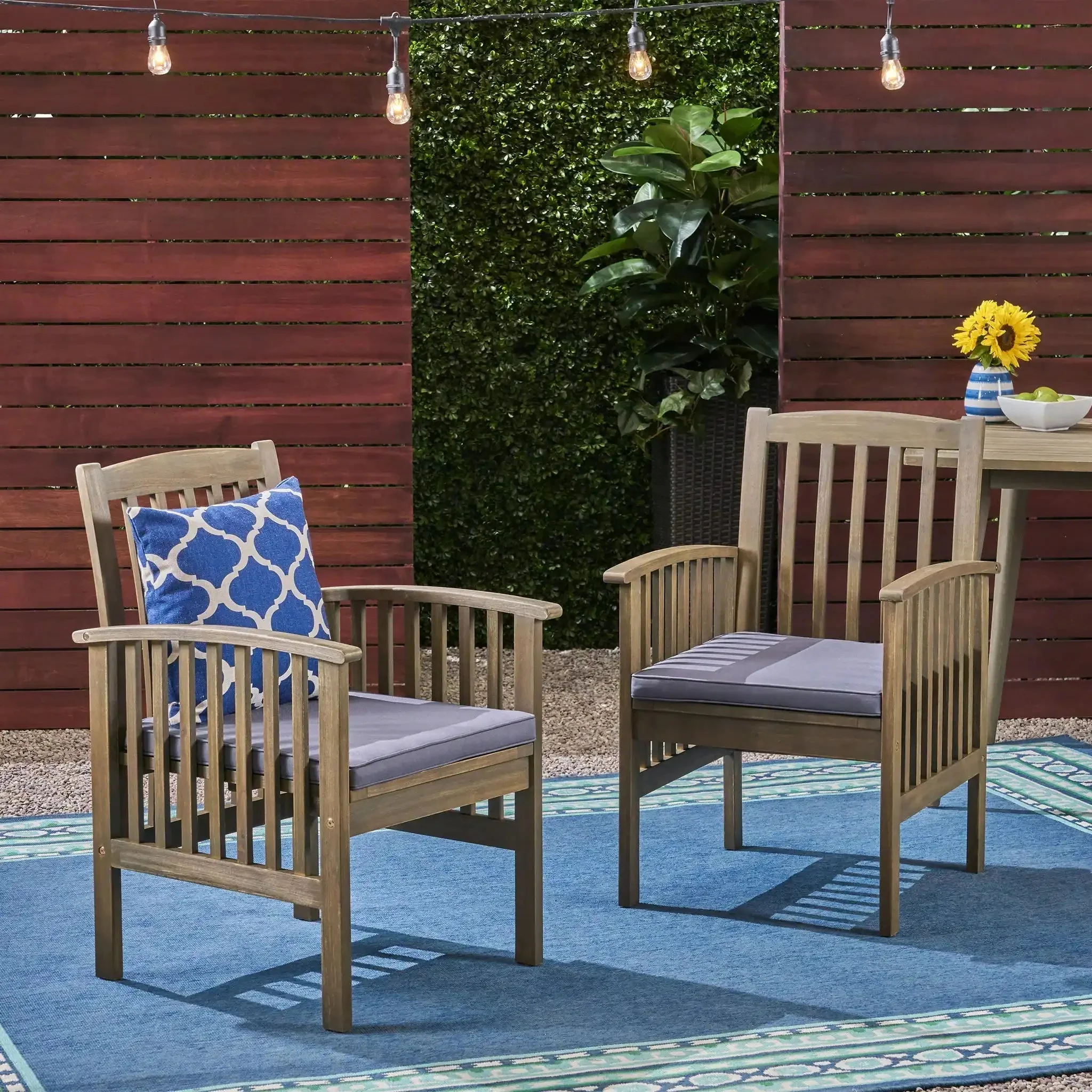 Casa - Acacia Dining Chair Set With Cushions, - Image 8