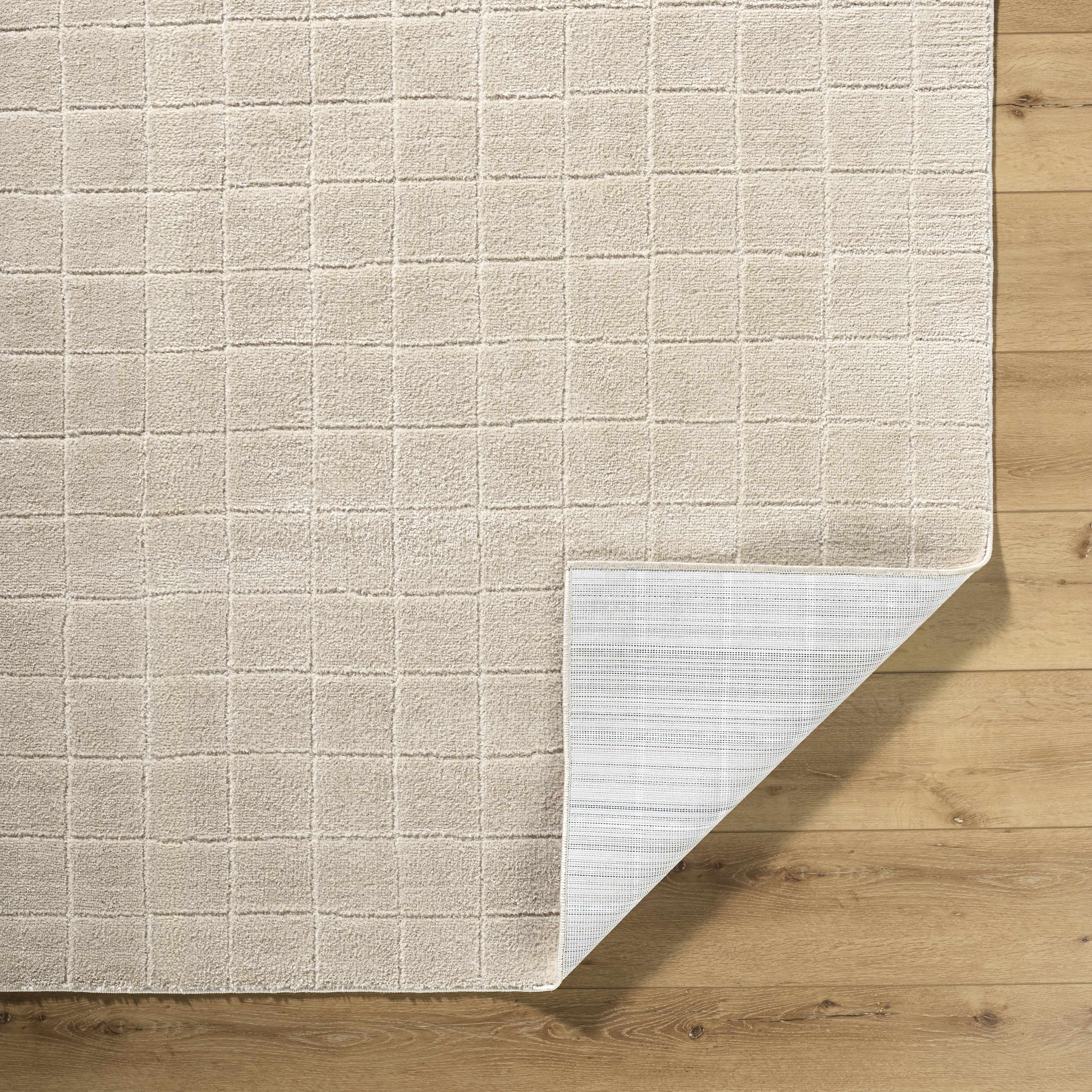 Cascade Checkered Beige Area Rug - Image 6