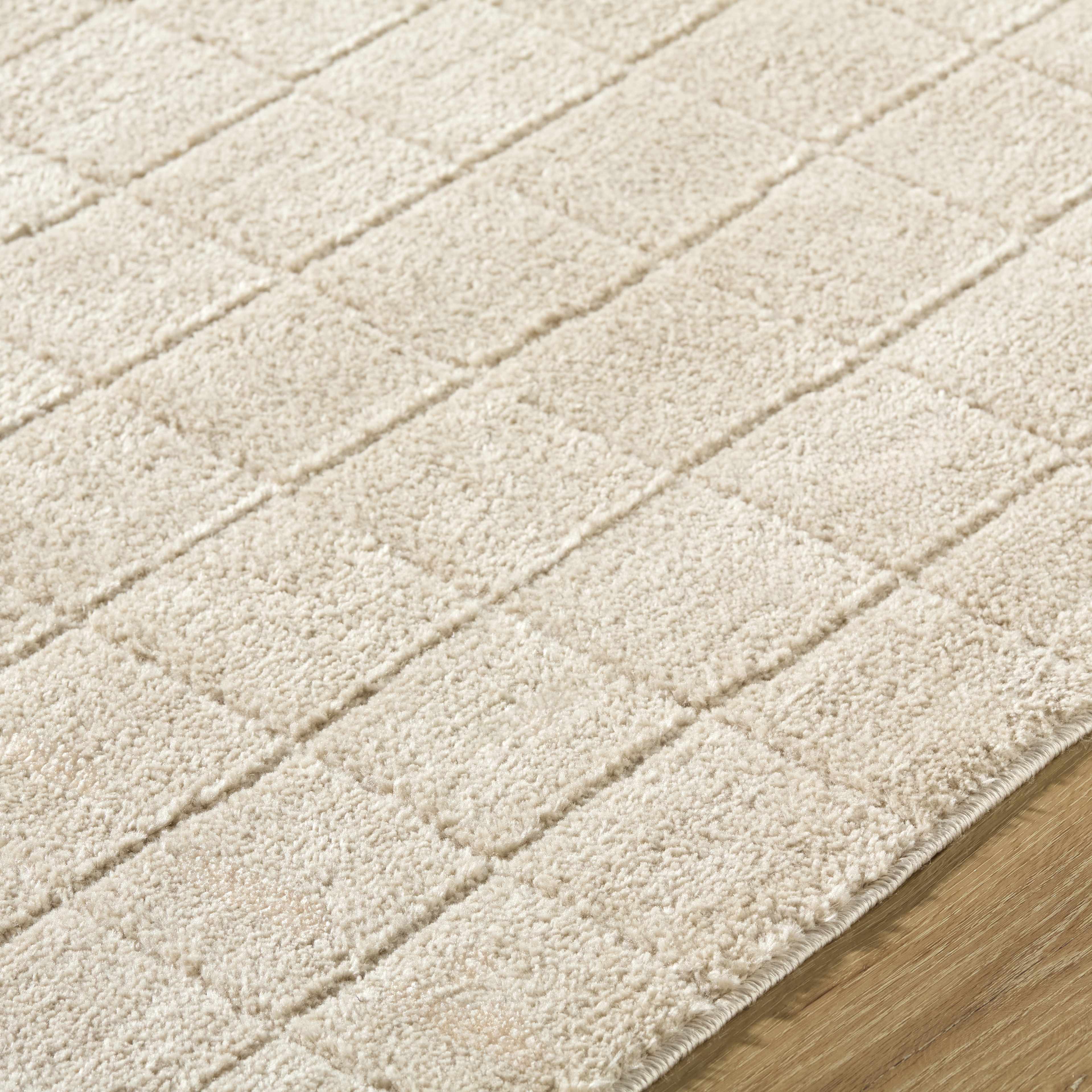 Cascade Checkered Beige Area Rug - Image 8
