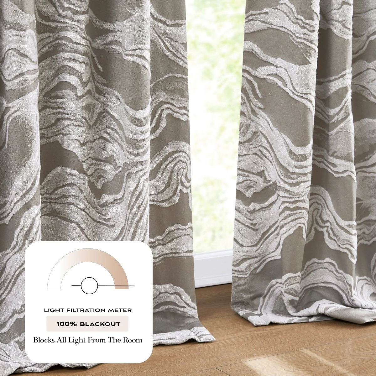 Cascade Wave Blackout Window Curtain Panels - Image 16