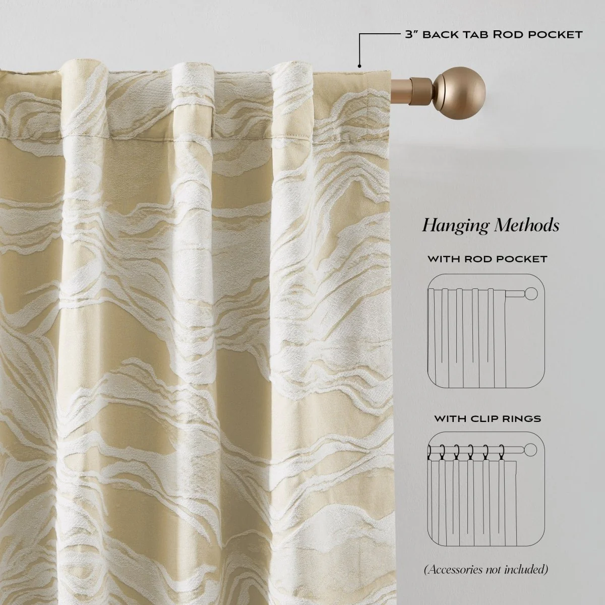 Cascade Wave Blackout Window Curtain Panels - Image 7