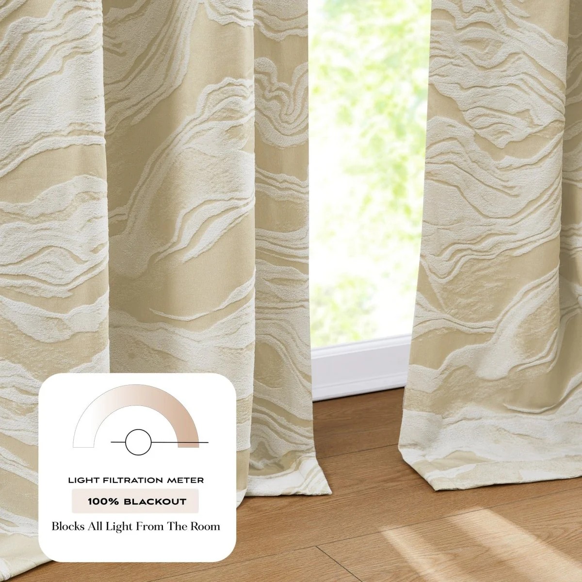 Cascade Wave Blackout Window Curtain Panels - Image 8