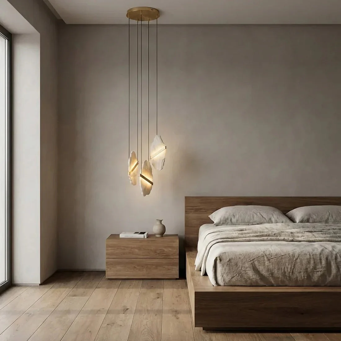 Cascading Alabaster Chandelier LED Gold Modern Staircase Light - Image 13