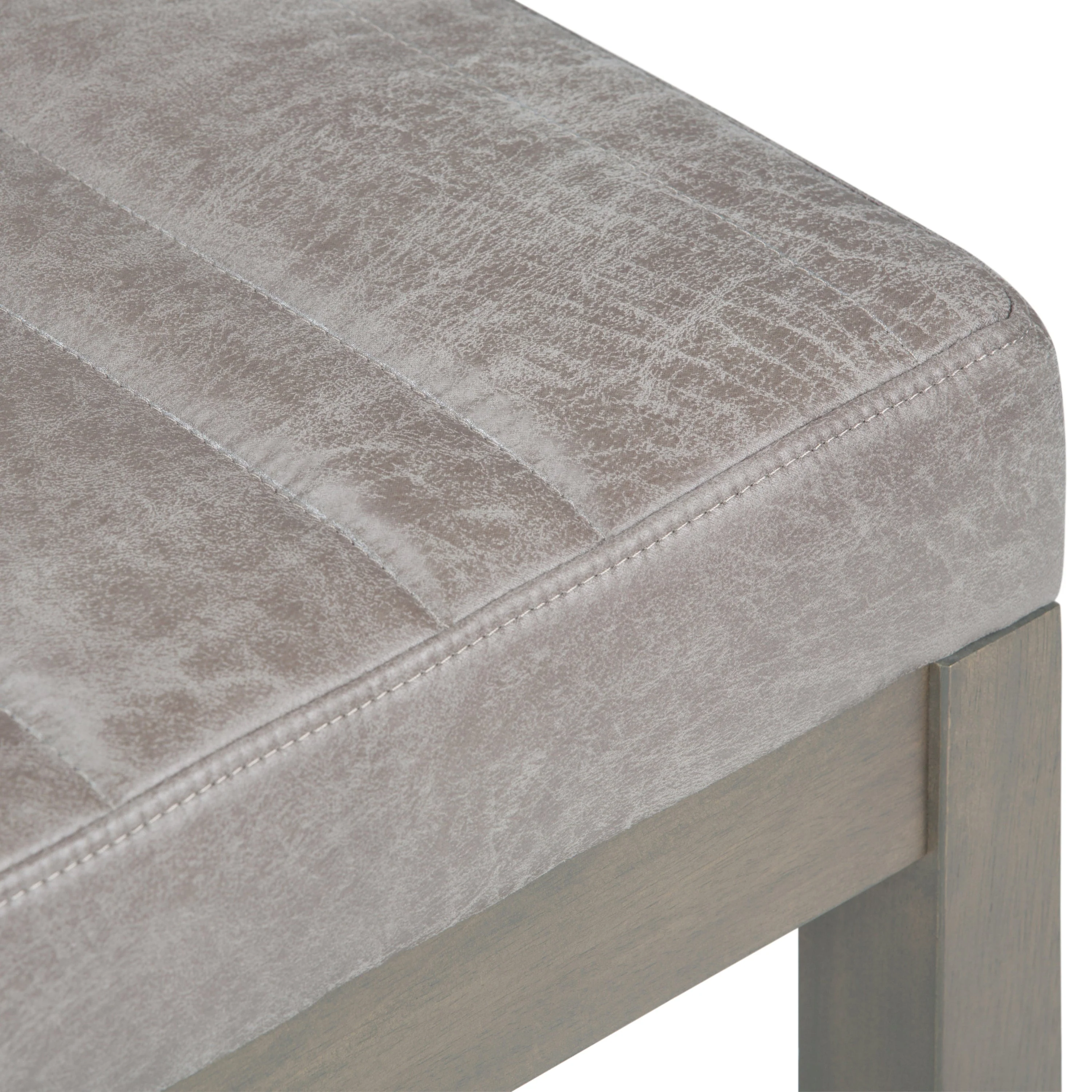 Casey Ottoman Bench - Distressed Grey Taupe - Image 5