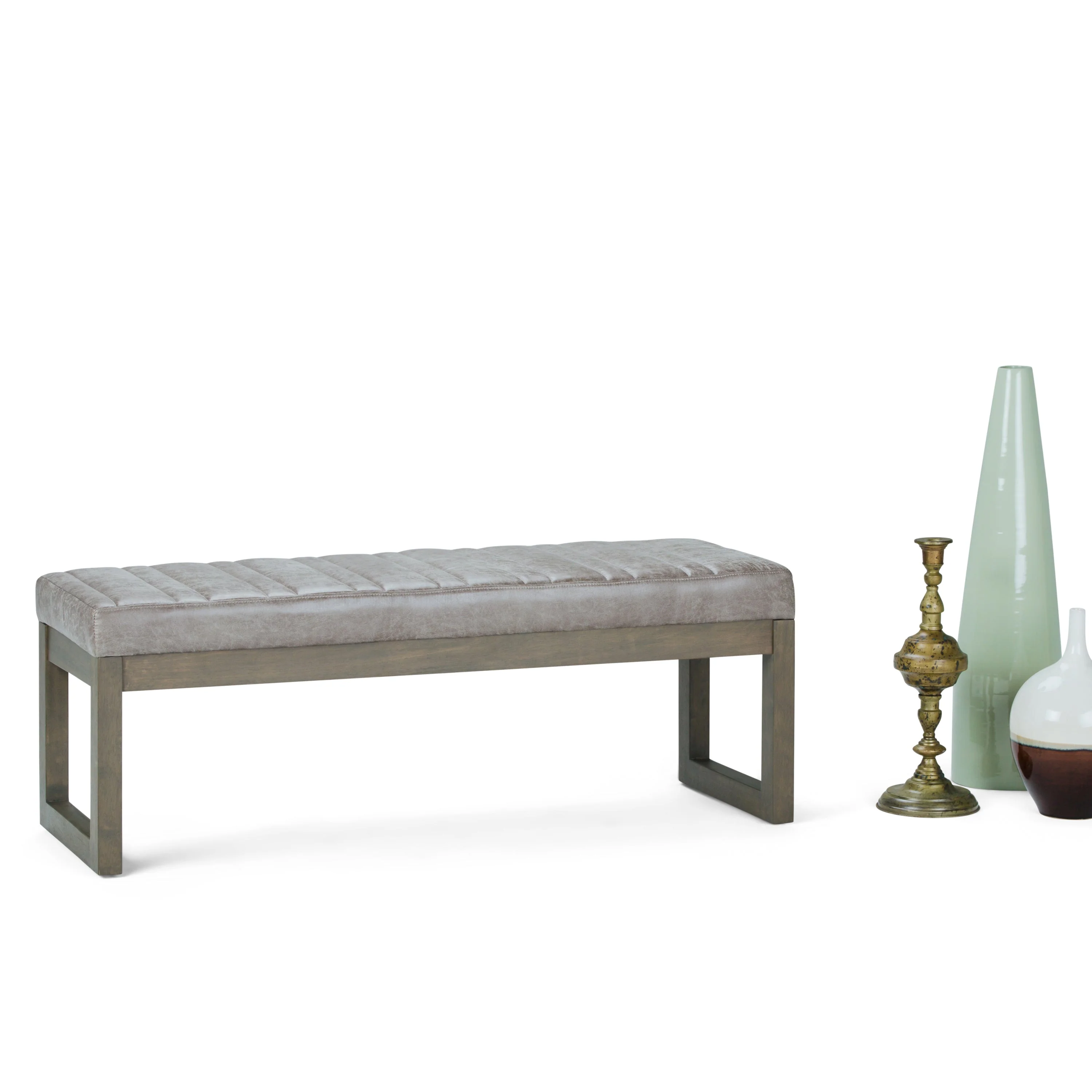 Casey Ottoman Bench - Distressed Grey Taupe - Image 9