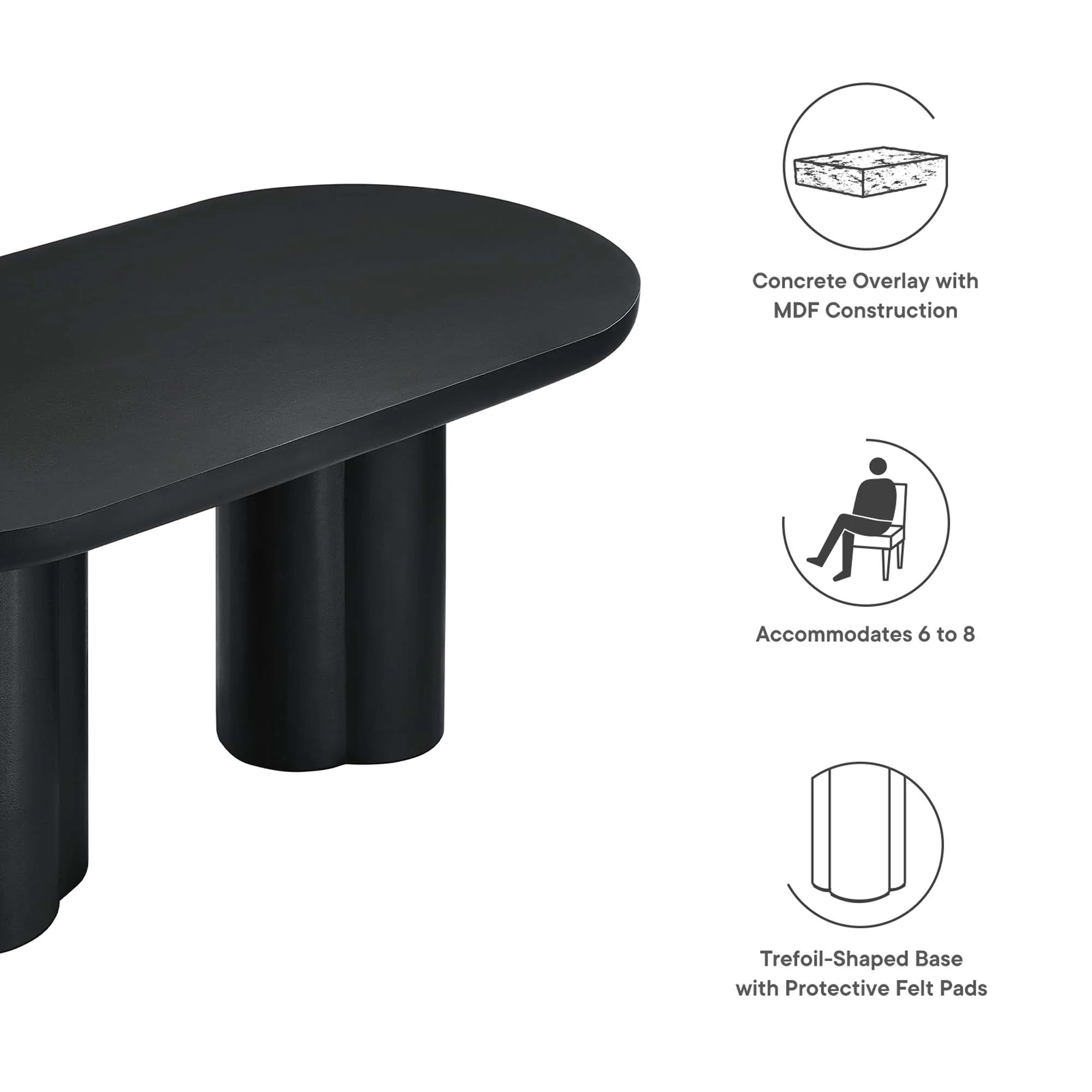 Caspian 72" Oval Concrete Dining Table by Modway - Image 13
