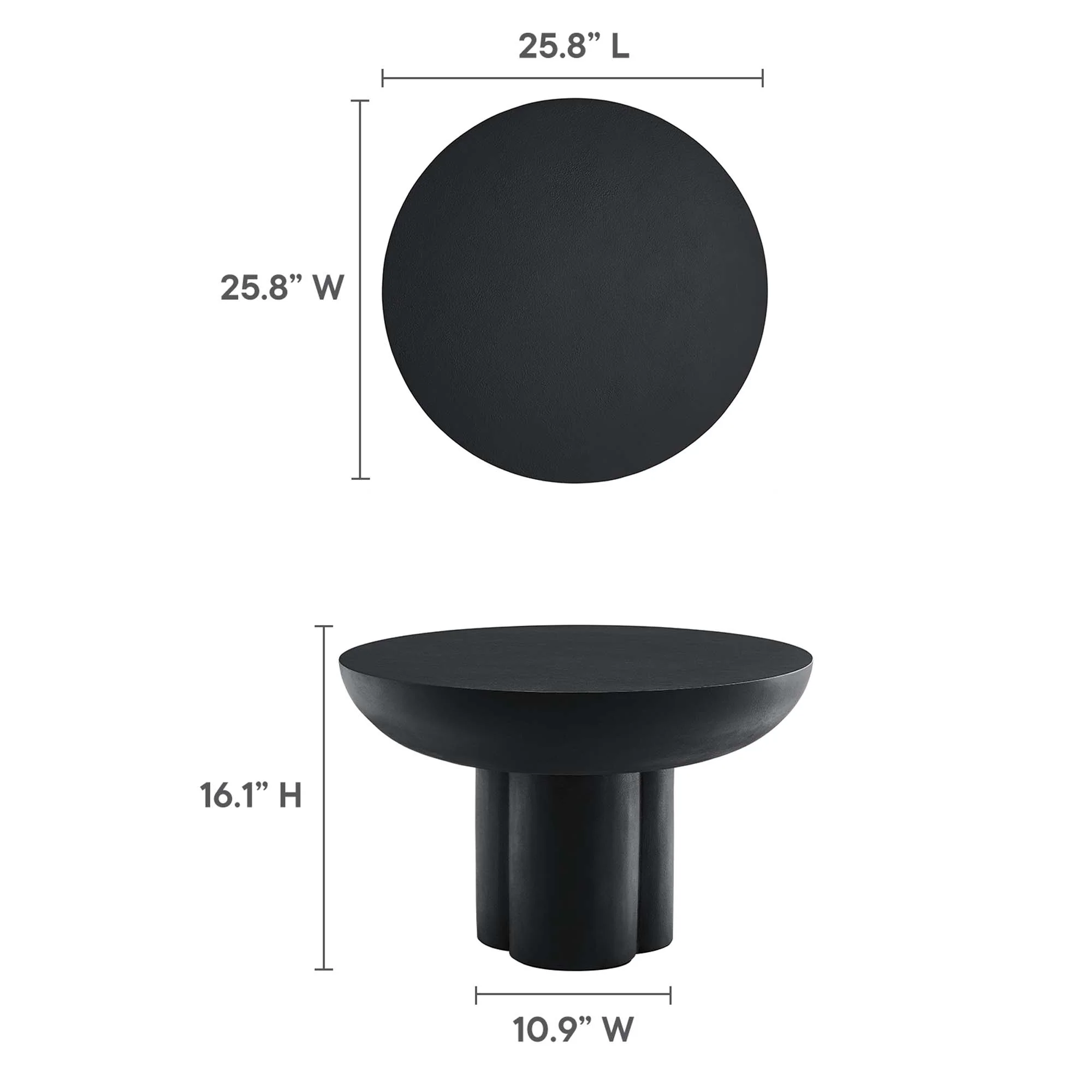 Caspian Round Concrete Coffee Table by Modway - Image 12