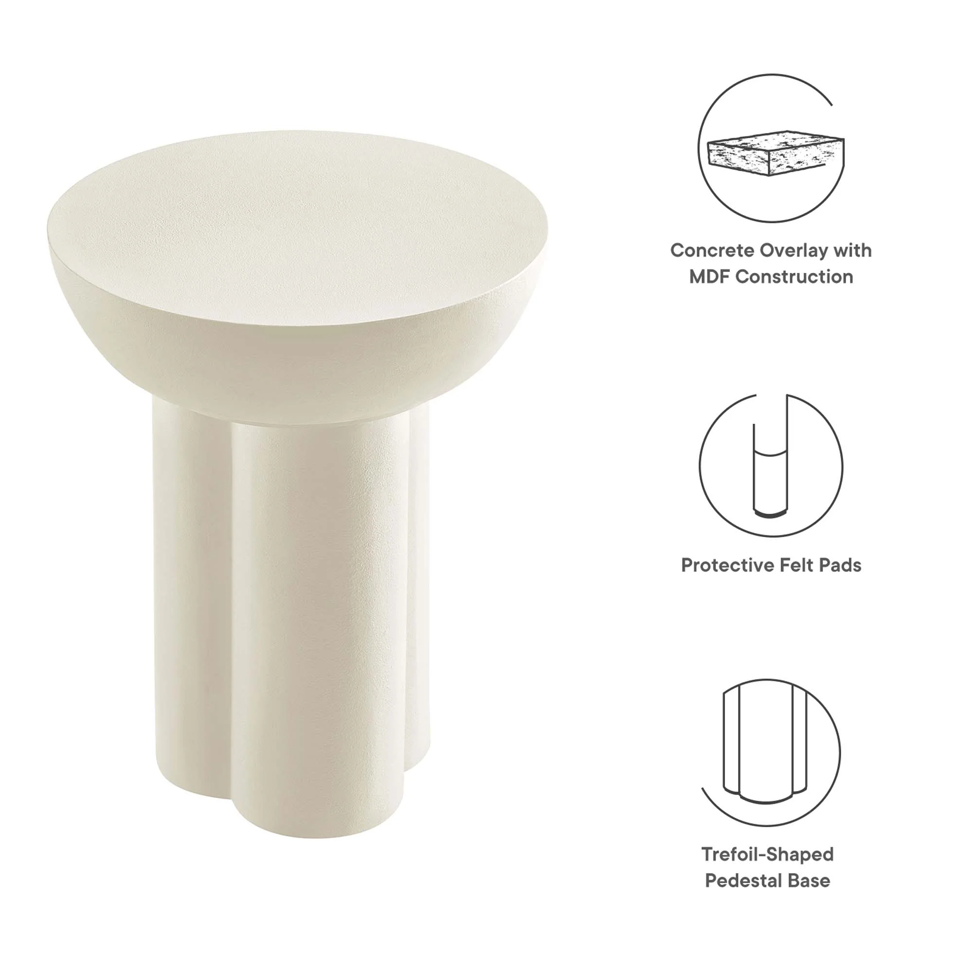 Caspian Round Concrete Side Table by Modway - Image 2