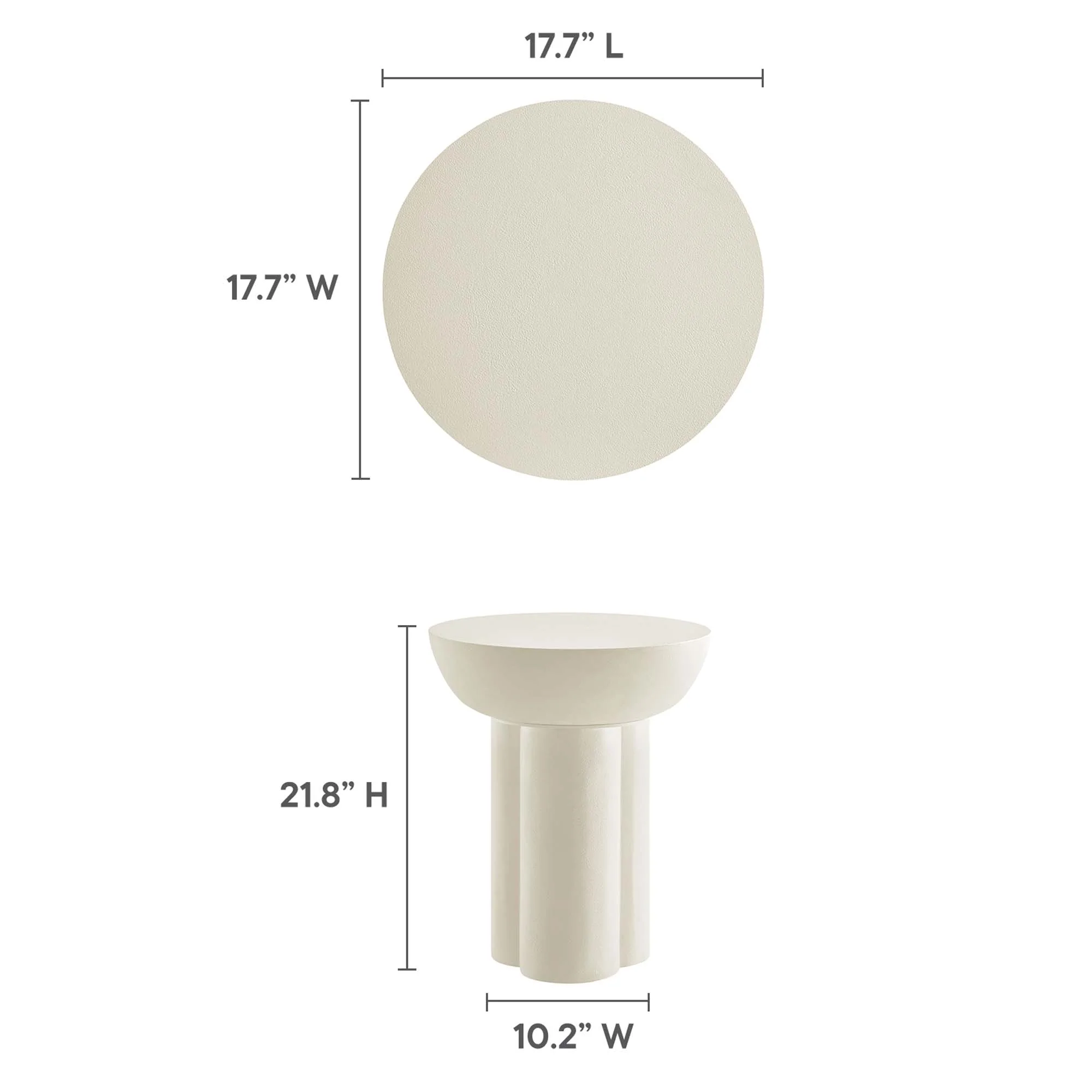 Caspian Round Concrete Side Table by Modway - Image 3