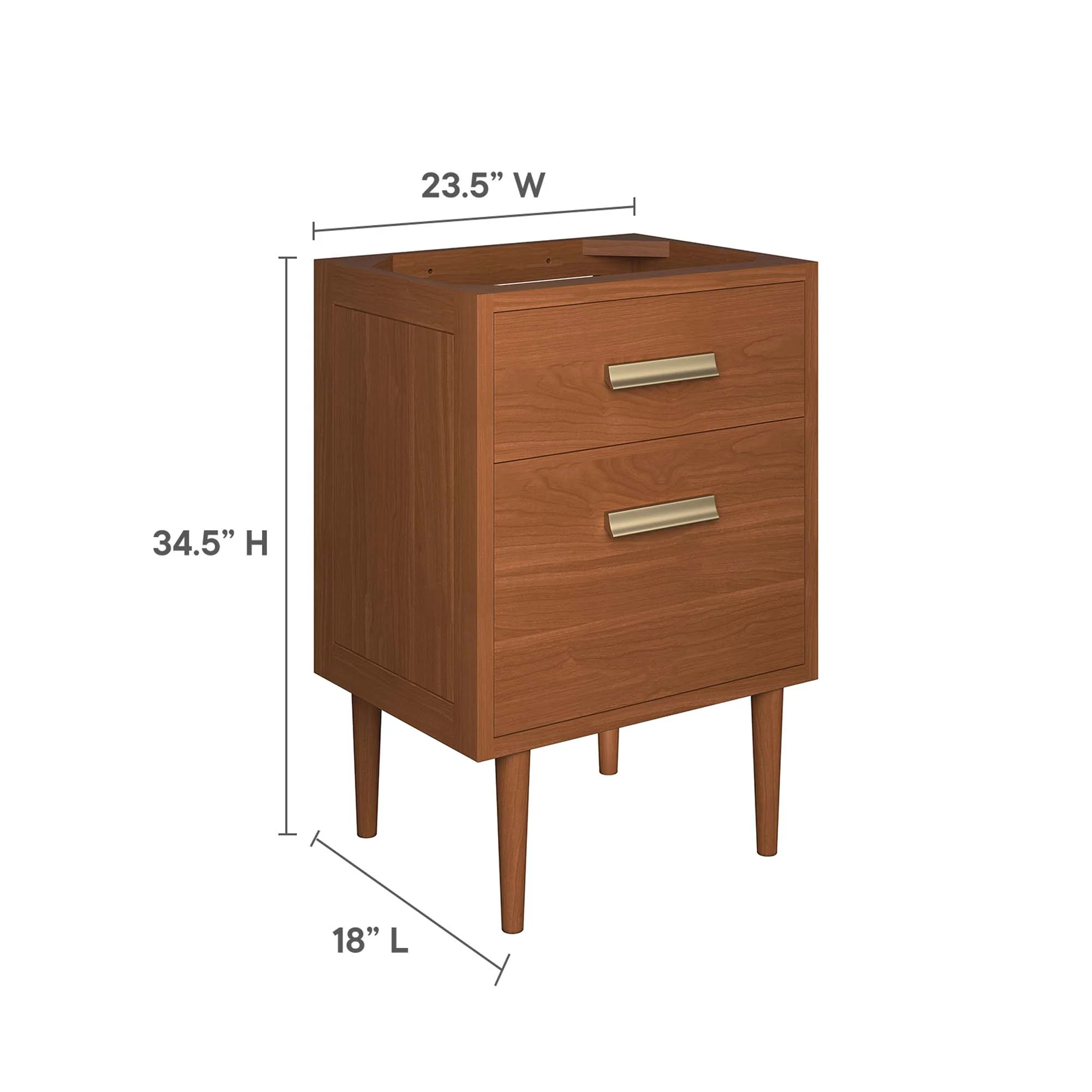 Cassia 24" Teak Wood Bathroom Vanity Cabinet by Modway - Image 3