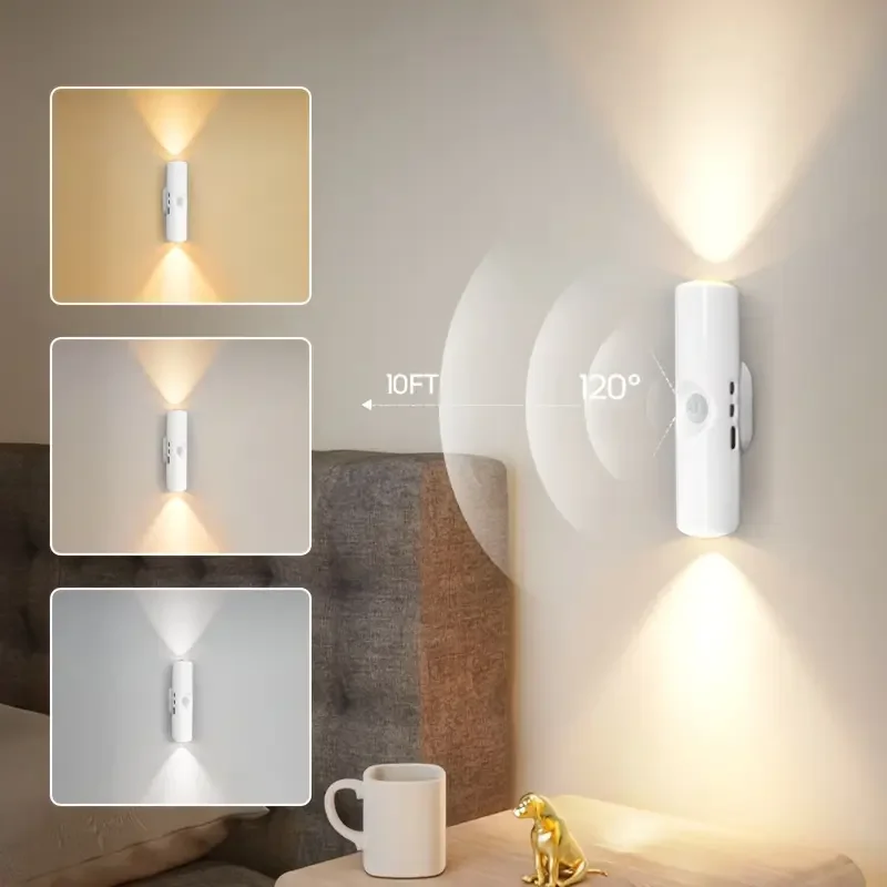 Cat Eye LED Wall Lamp – 2/4PCS Motion Sensor USB Rechargeable Night Light - Image 3