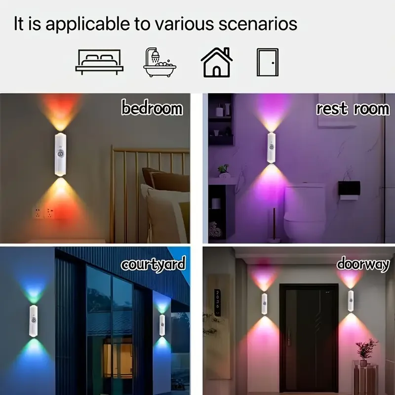 Cat Eye LED Wall Lamp – 2/4PCS Motion Sensor USB Rechargeable Night Light - Image 5