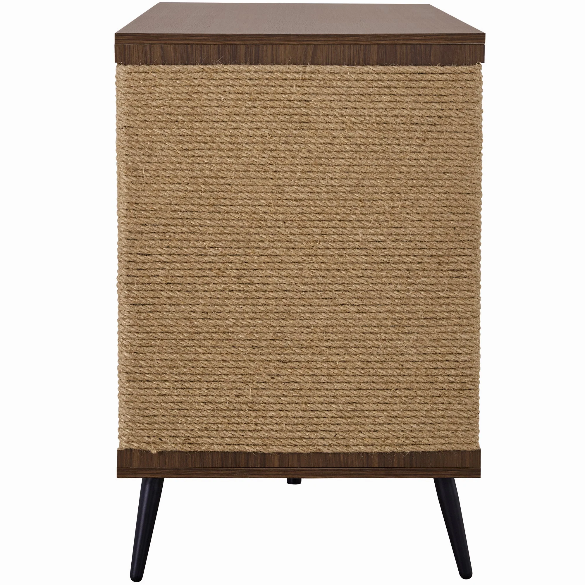 Cat Furniture 2 IN 1 Modern Walnut Cabinet Side Table With Spring-Loaded Door - Image 9
