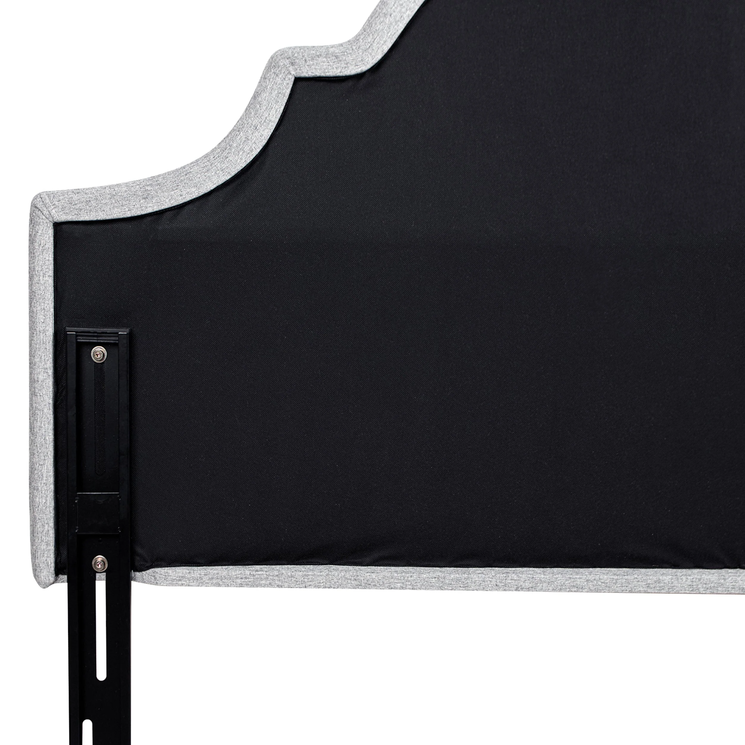 Catherine Upholstered Queen Headboard Light Grey Polyester - Image 4