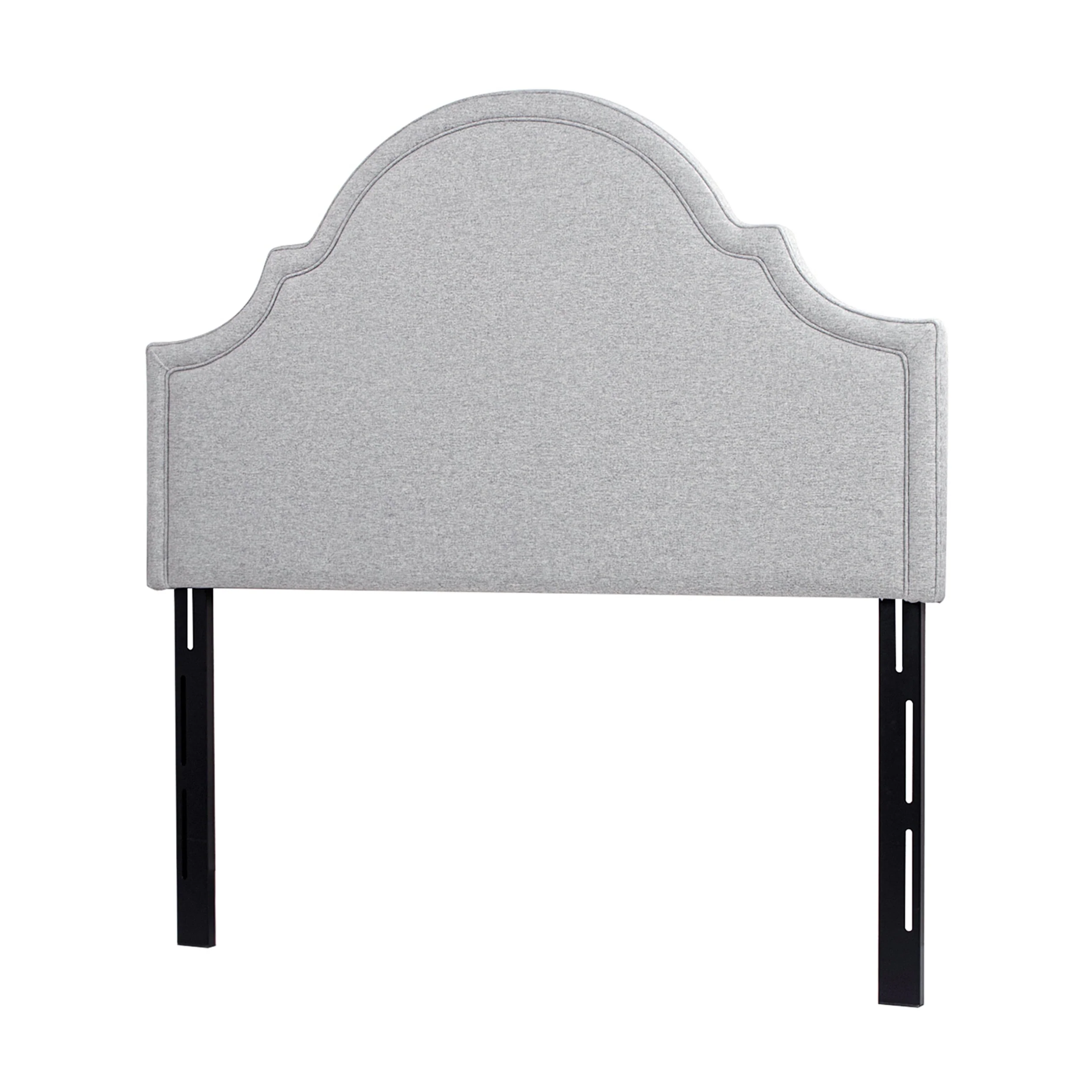 Catherine Upholstered Queen Headboard Light Grey Polyester - Image 6