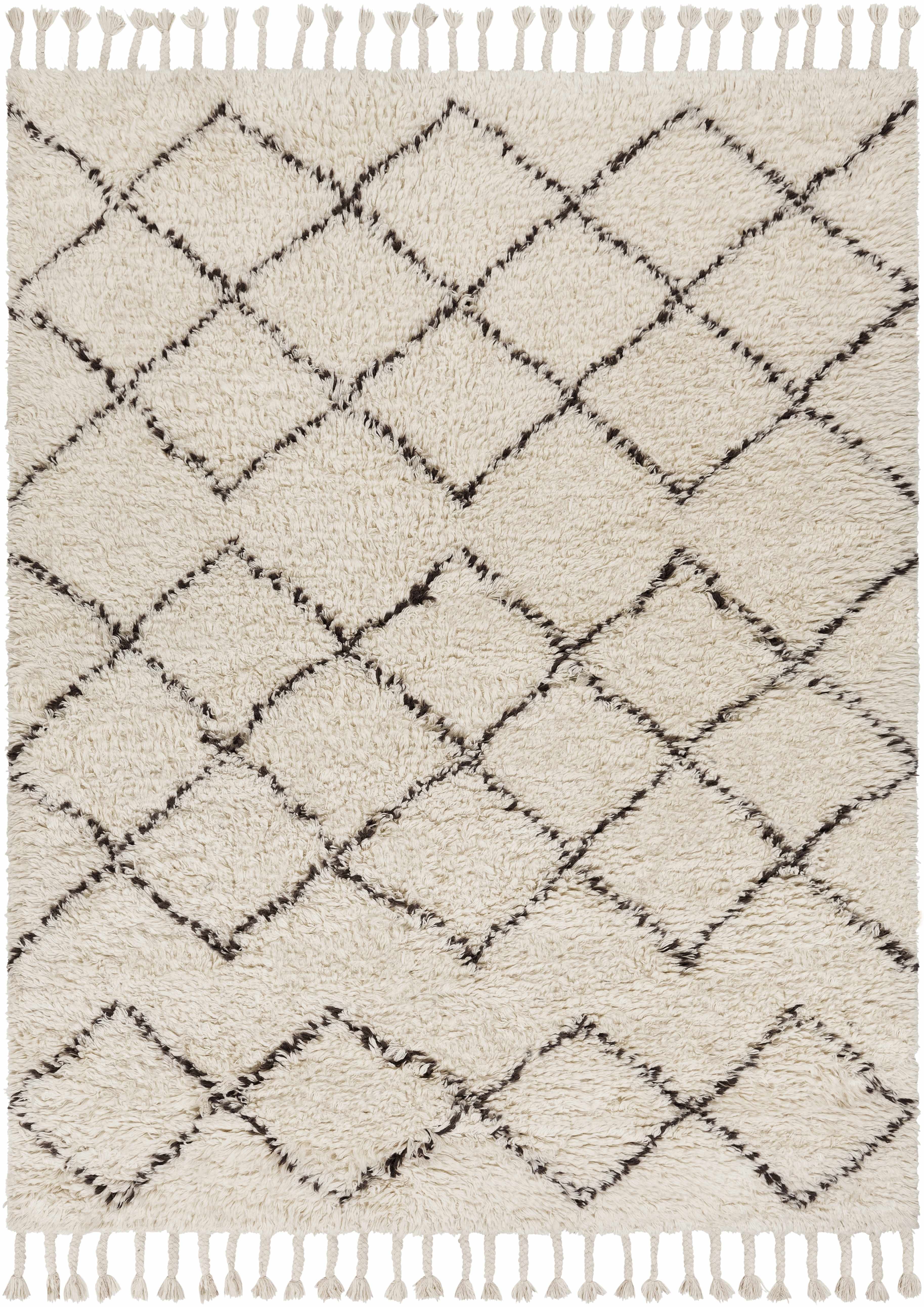Catoosa White/Black Trellis Wool Rug - Clearance - Image 6