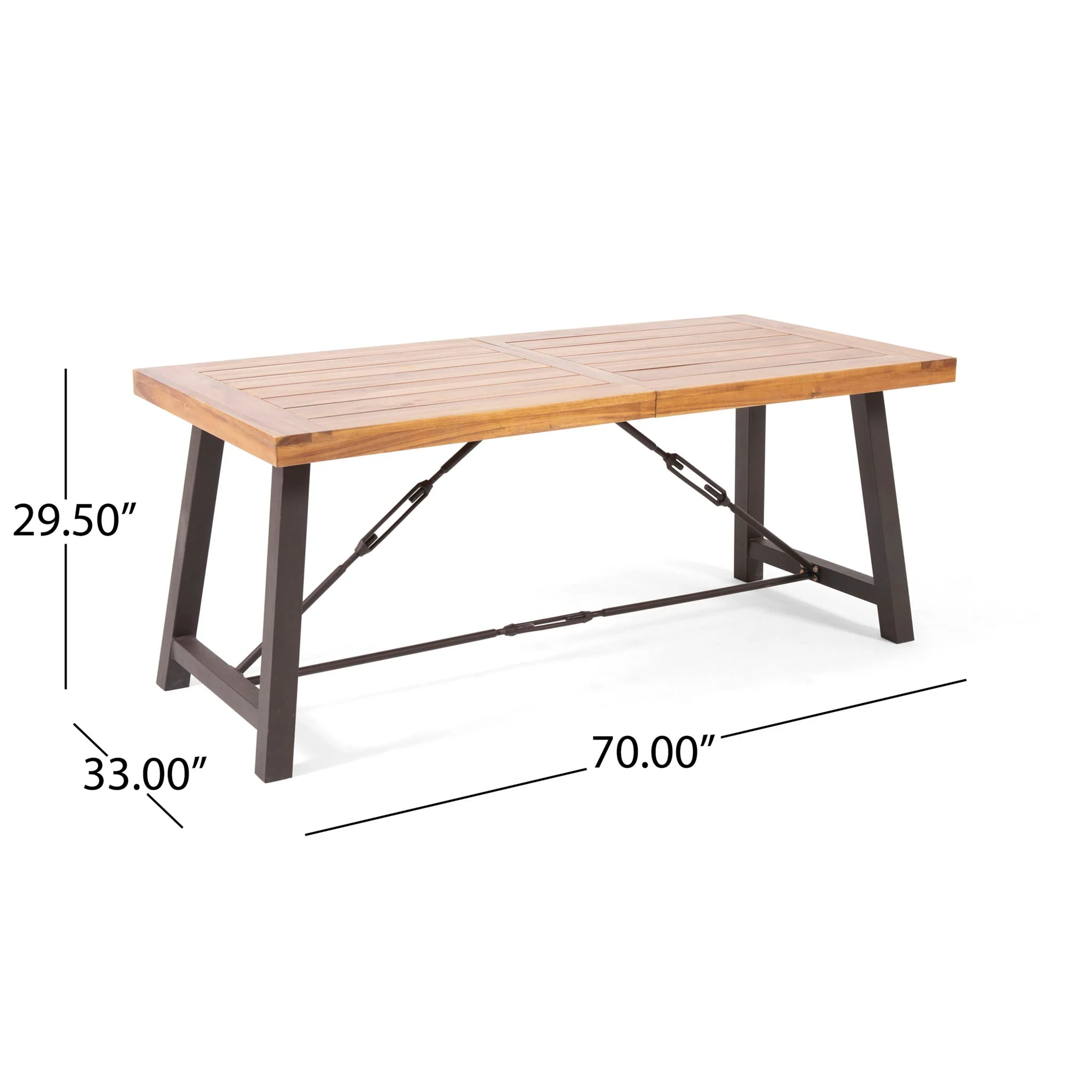 Catriona - 3 Piece Wood Outdoor Dining Set - Teak - Image 3