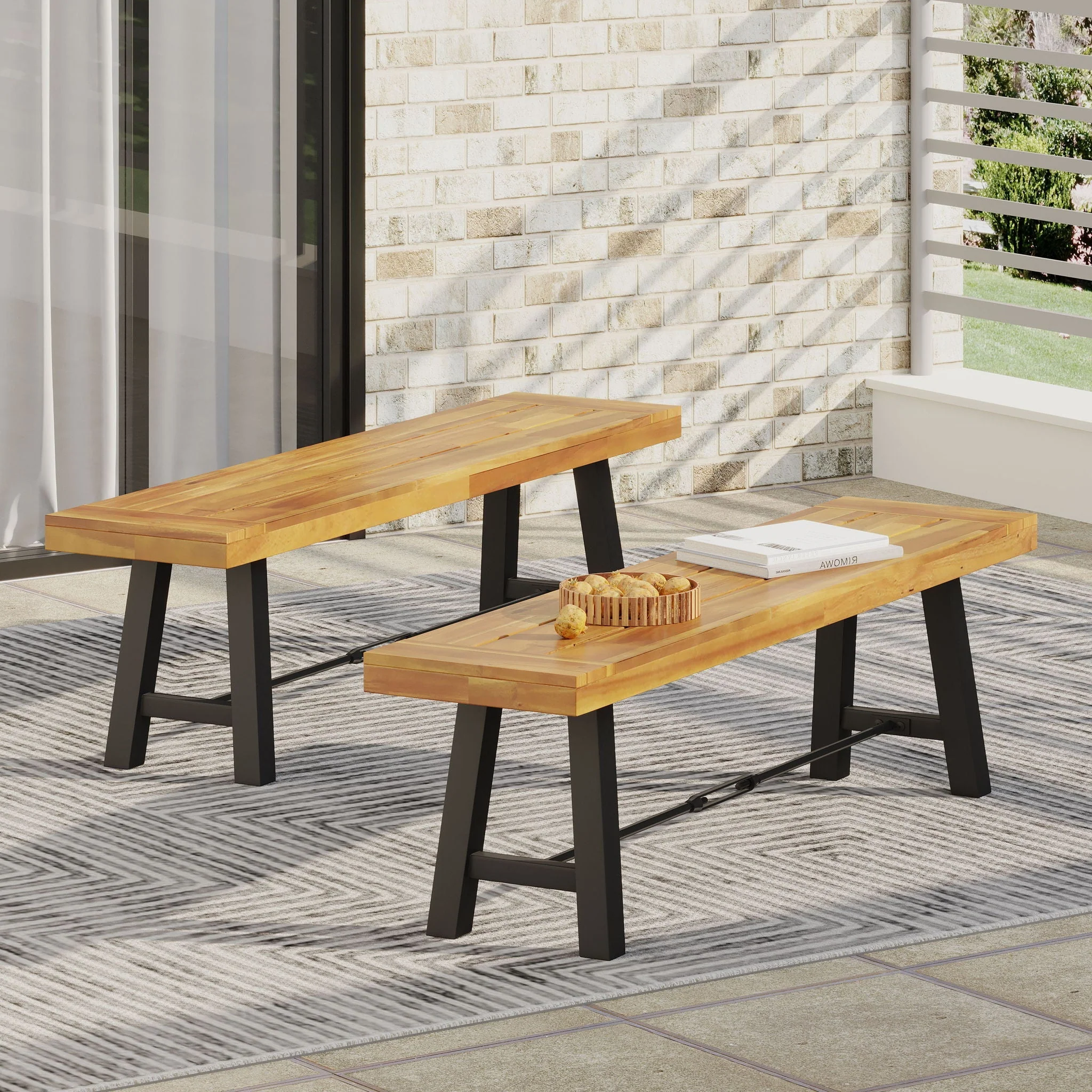 Catriona Teak Bench - Image 3