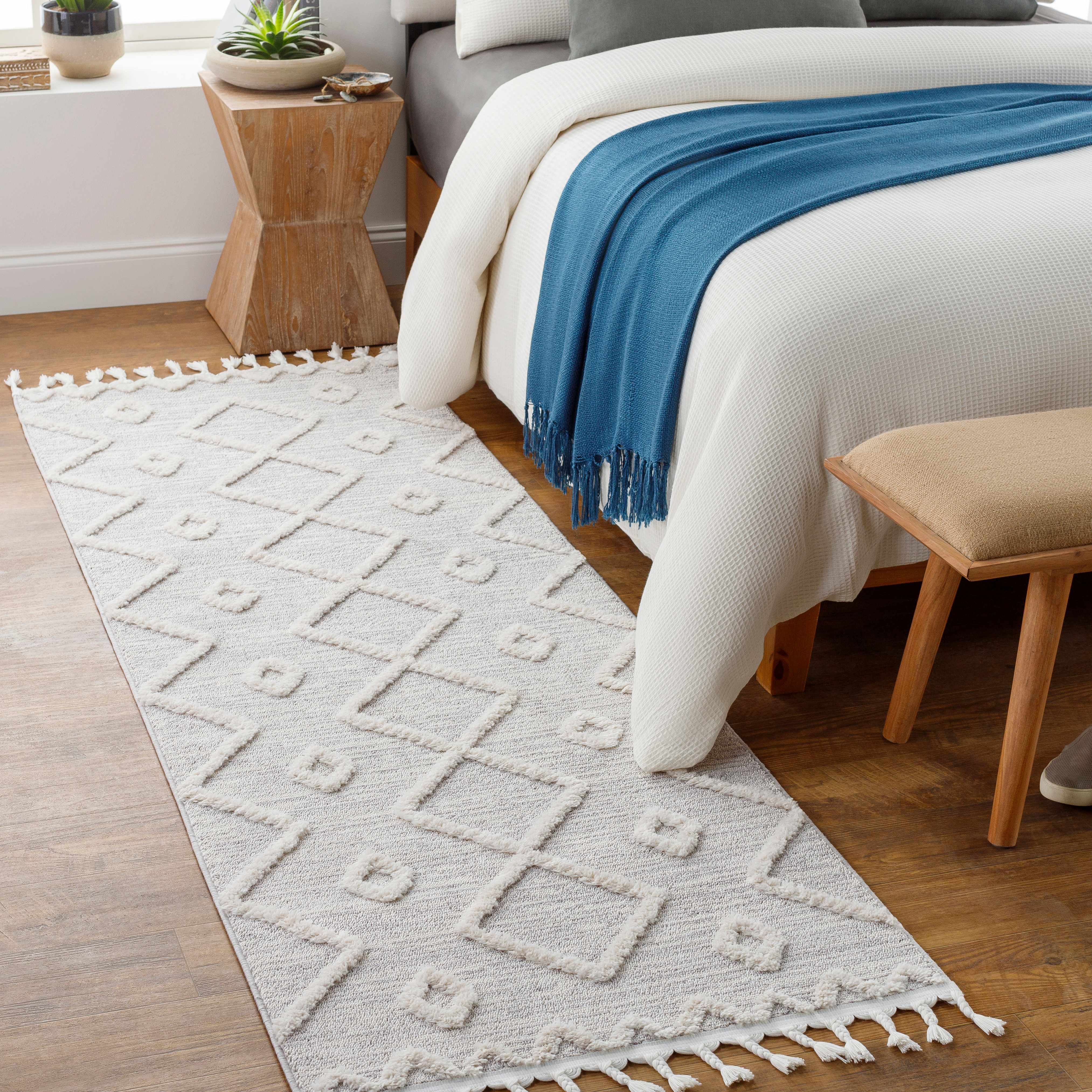 Cauldwell High/Low Pile Rug with Tassels - Clearance - Image 7
