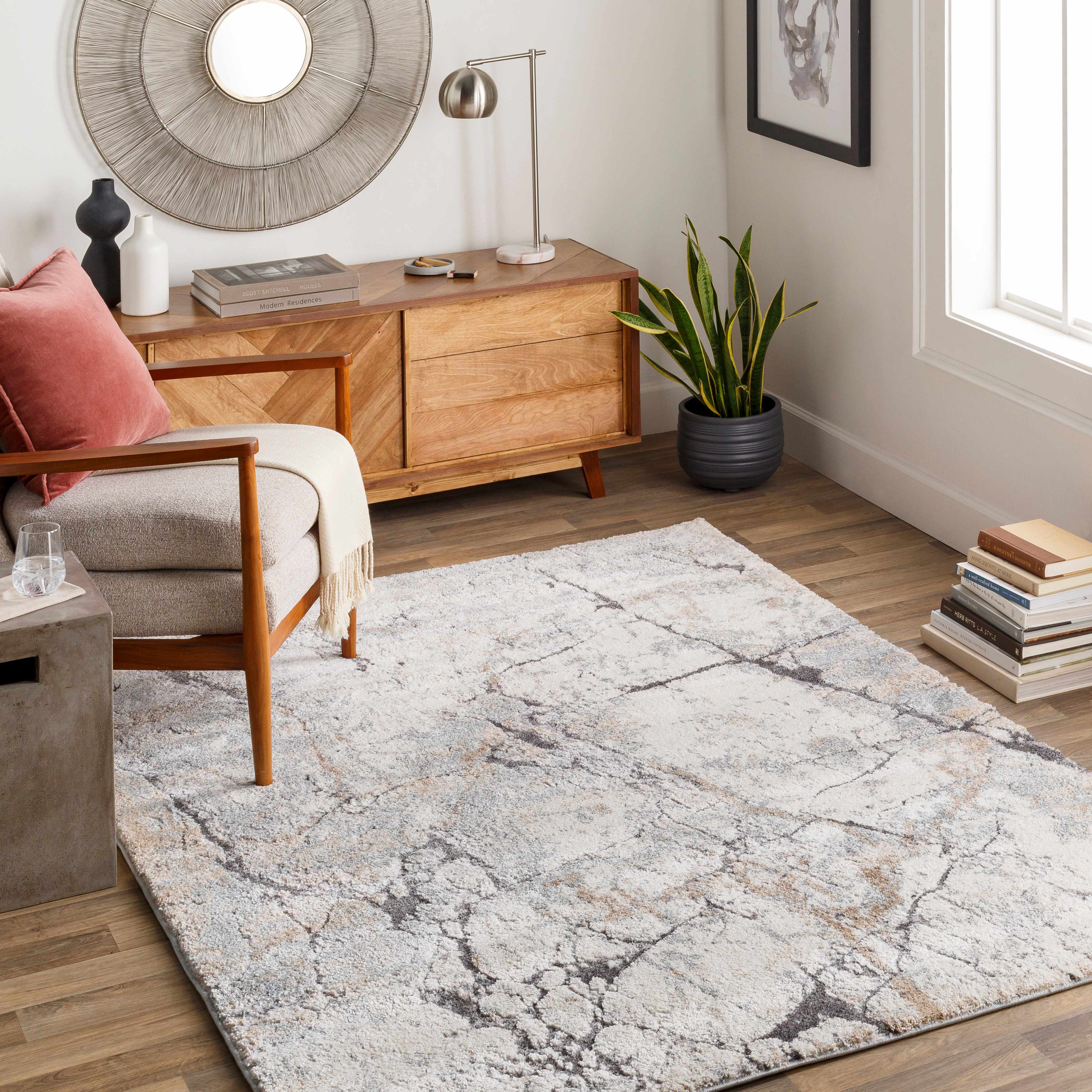 Cavetown Gray Marble Thick Rug - Image 2