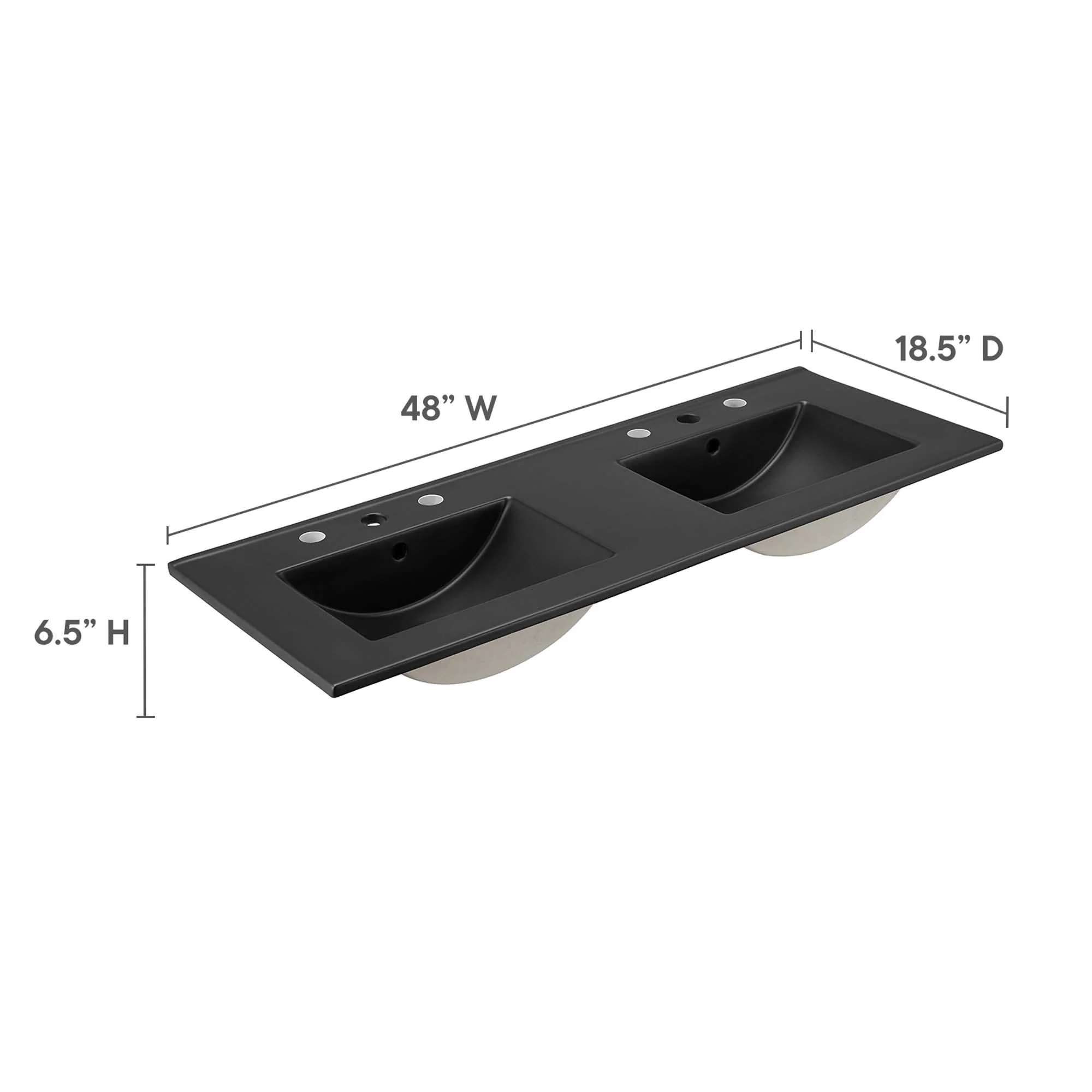 Cayman 48" Double Basin Bathroom Sink by Modway - Image 3