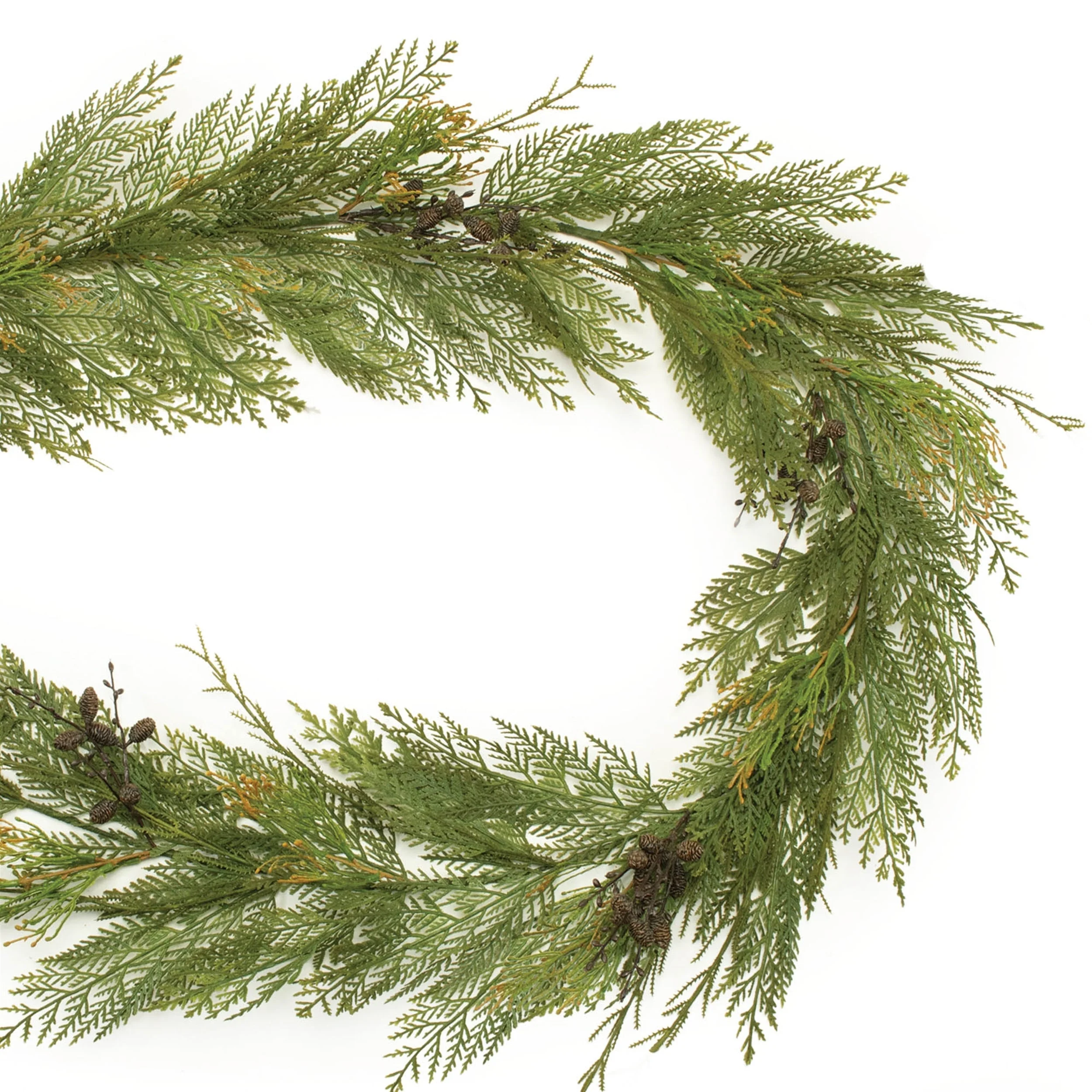 Cedar and Mini Pinecone Garland 6'L - Image 2