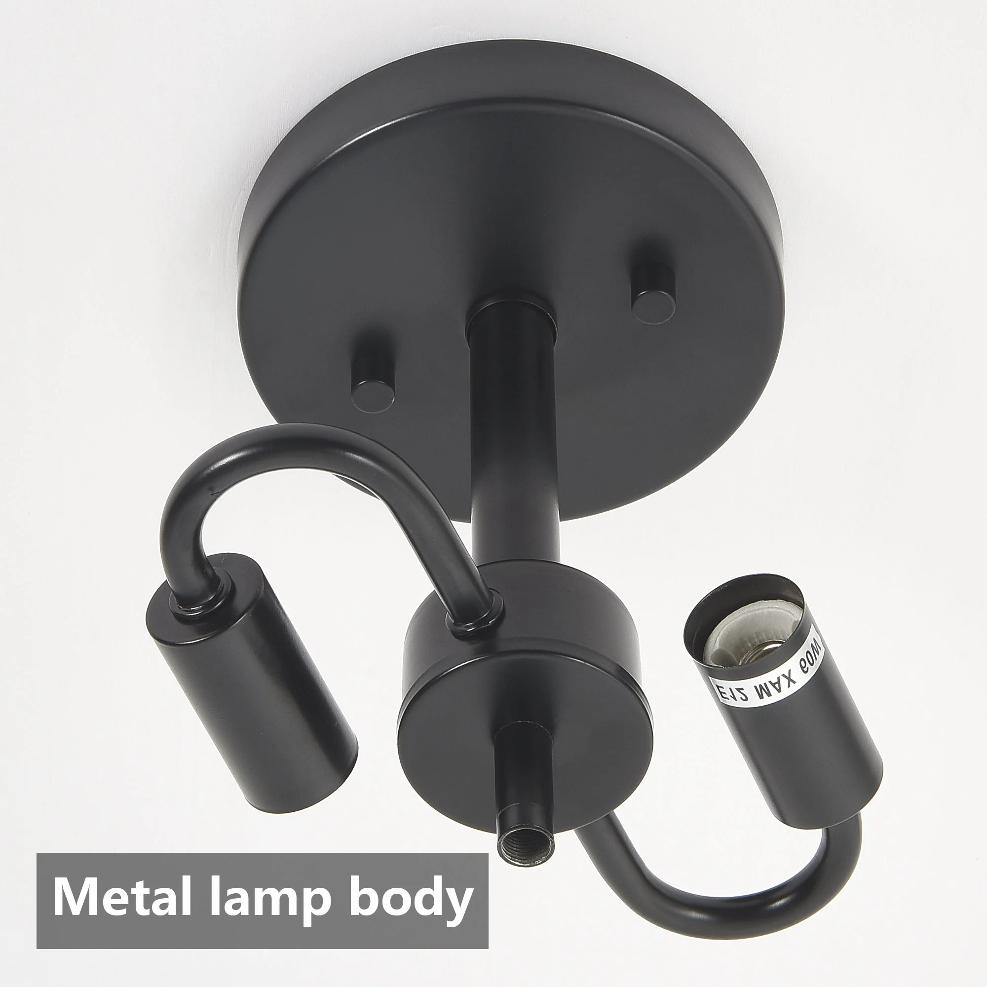 Ceiling Light Fixtures Flush Mount Indoor Outdoor Ceiling Light with Water Ripple Glass Shade for Hallway Kitchen Bedroom Porch Living Room(Black) - Image 7