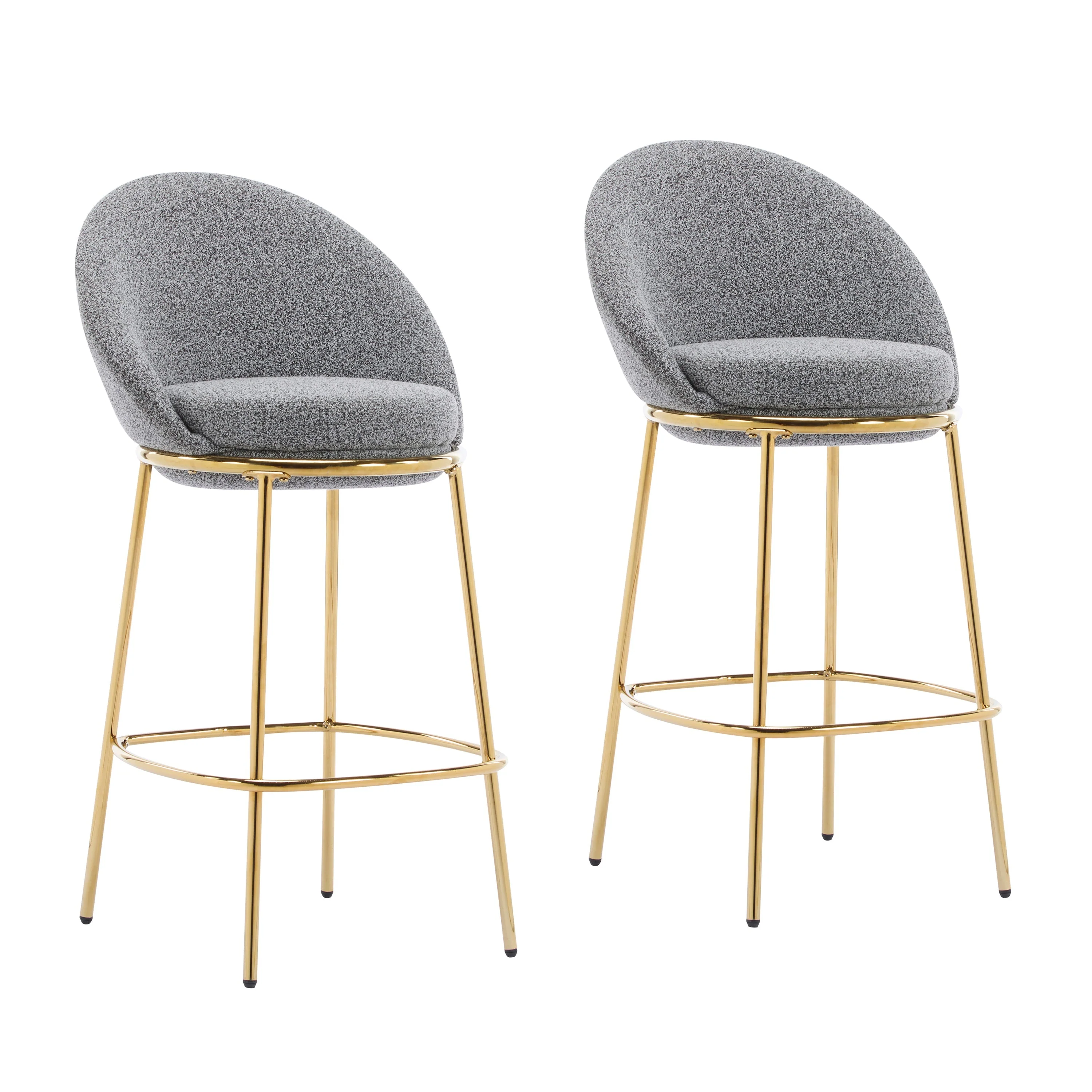 Celano Indoor Metal Upholstered Barstool Set of 2 - Image 4
