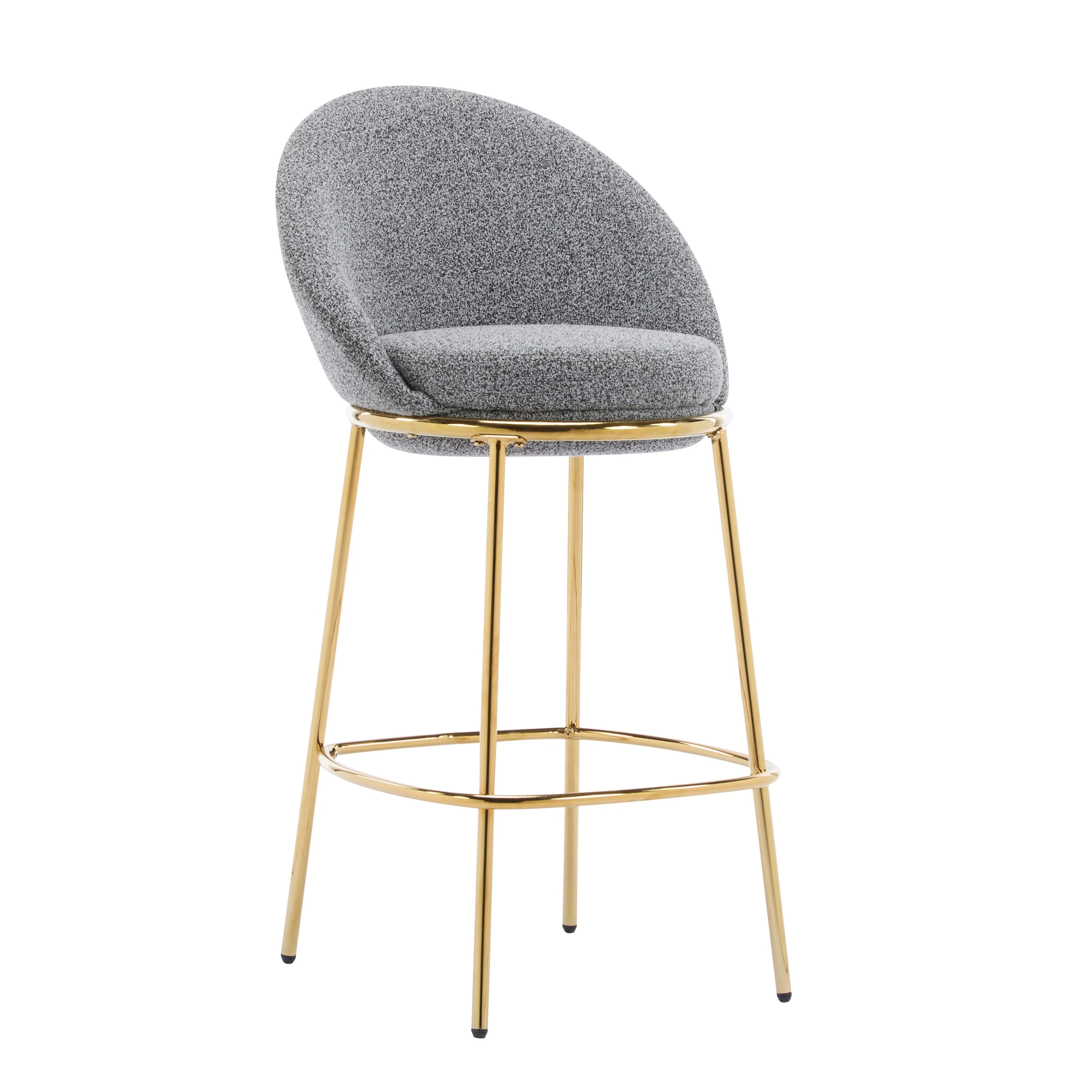 Celano Indoor Metal Upholstered Barstool Set of 2 - Image 5