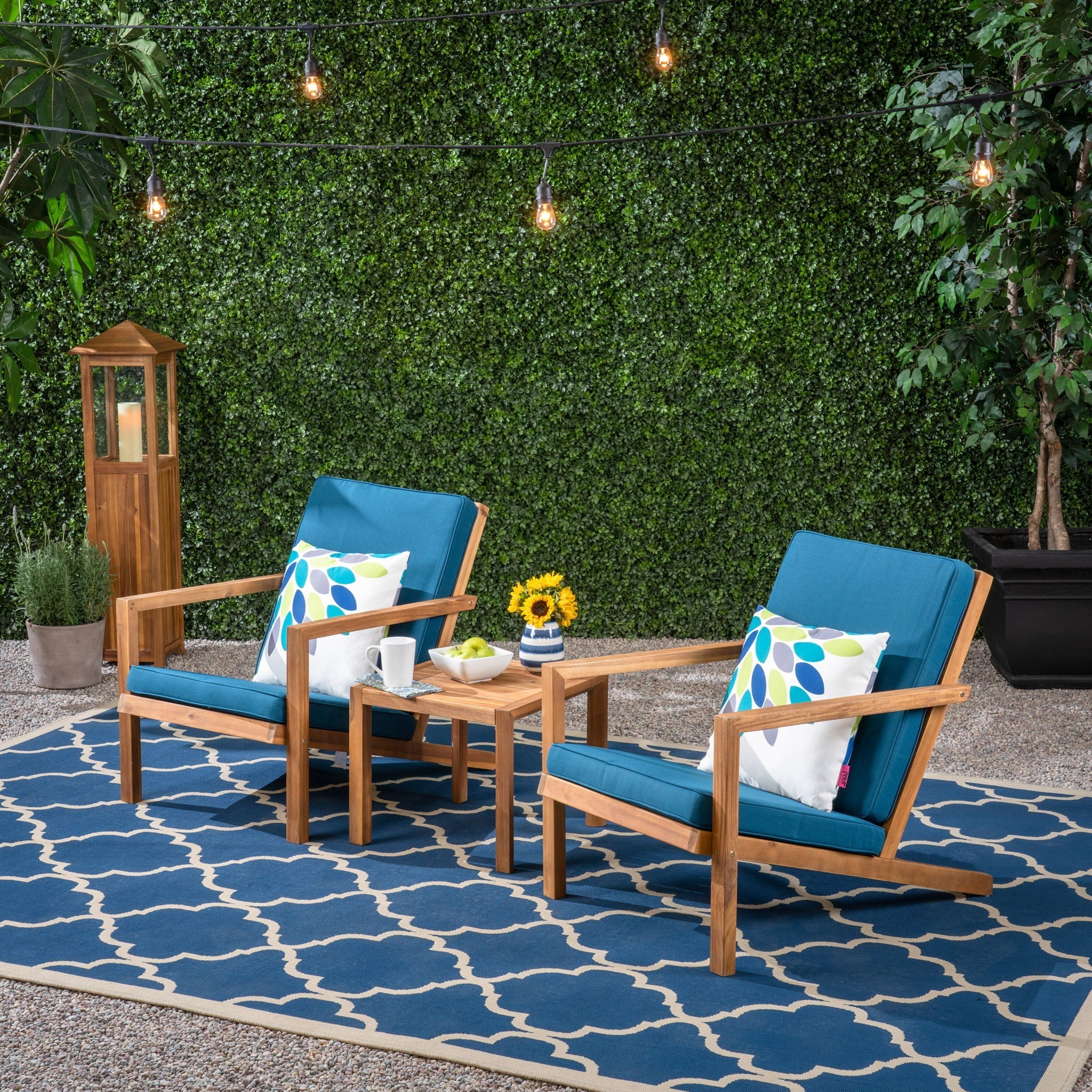 Celestaria - 3 Piece Outdoor Chat Set With Adirondack Chairs, Cushions And Side Table - Image 4