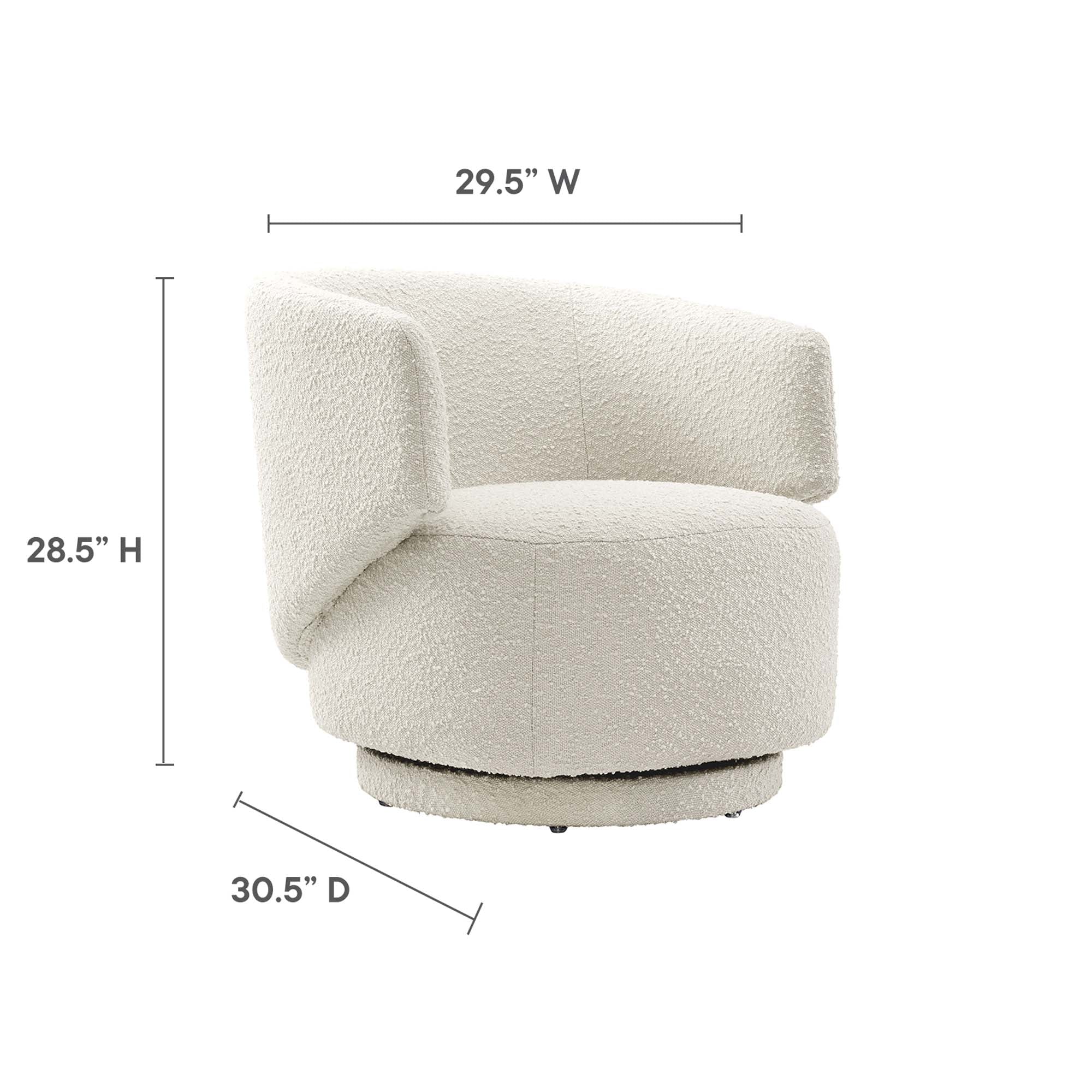 Celestia Boucle Fabric Swivel Chair by Modway - Image 16
