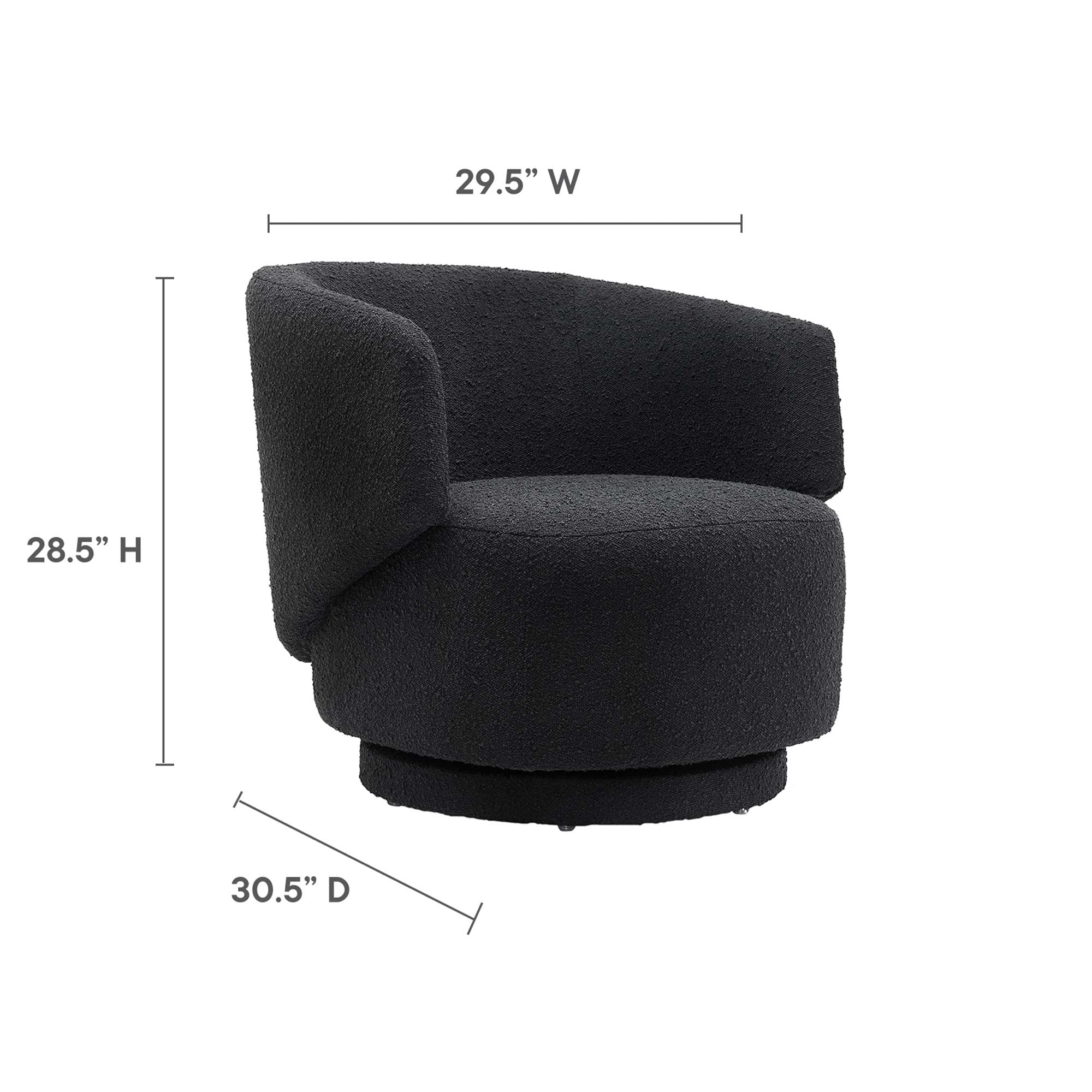 Celestia Boucle Fabric Swivel Chair by Modway - Image 17