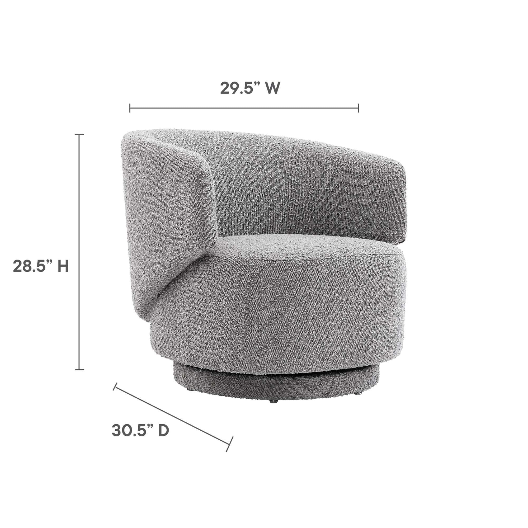 Celestia Boucle Fabric Swivel Chair by Modway - Image 3