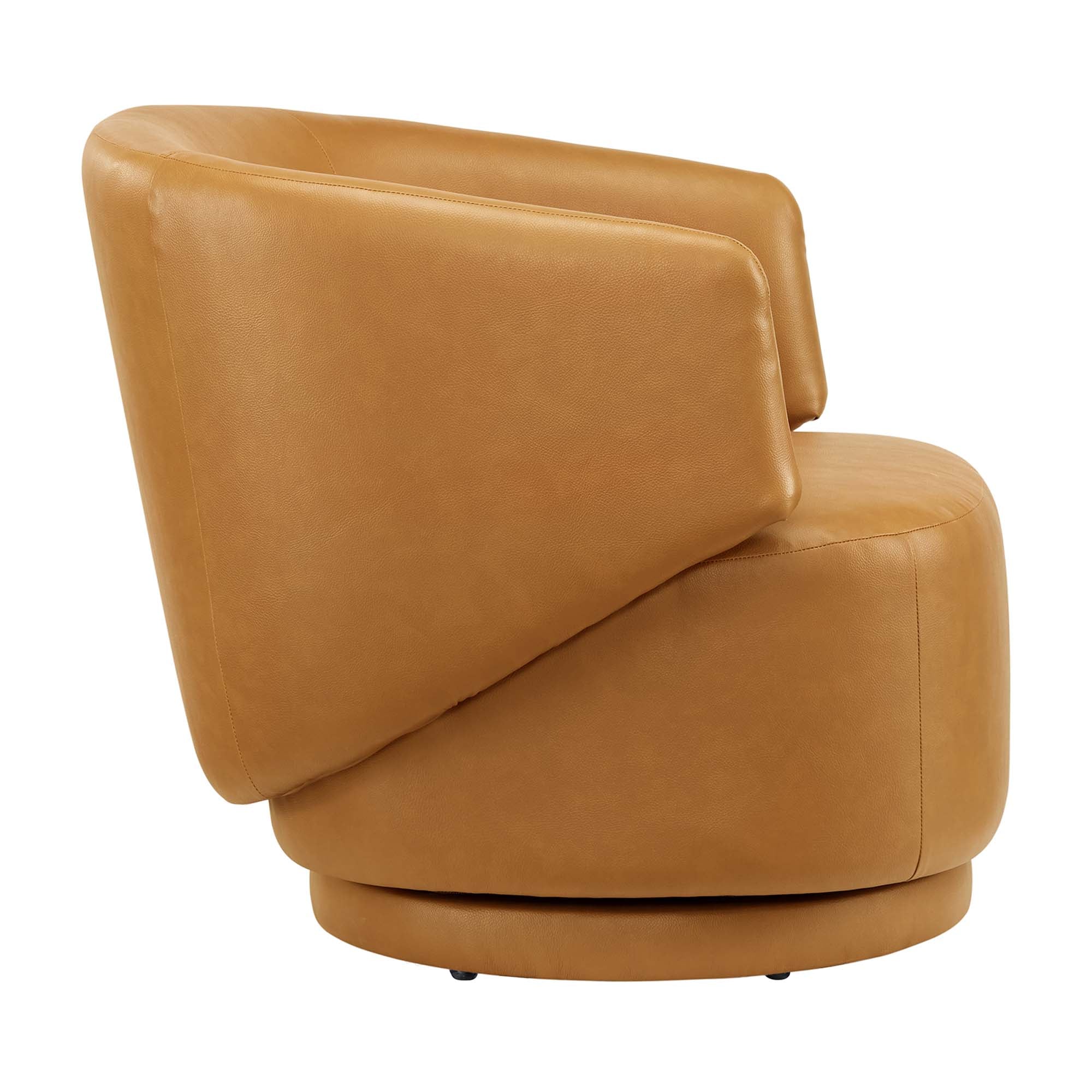 Celestia Vegan Leather Fabric and Wood Swivel Chair by Modway - Image 4