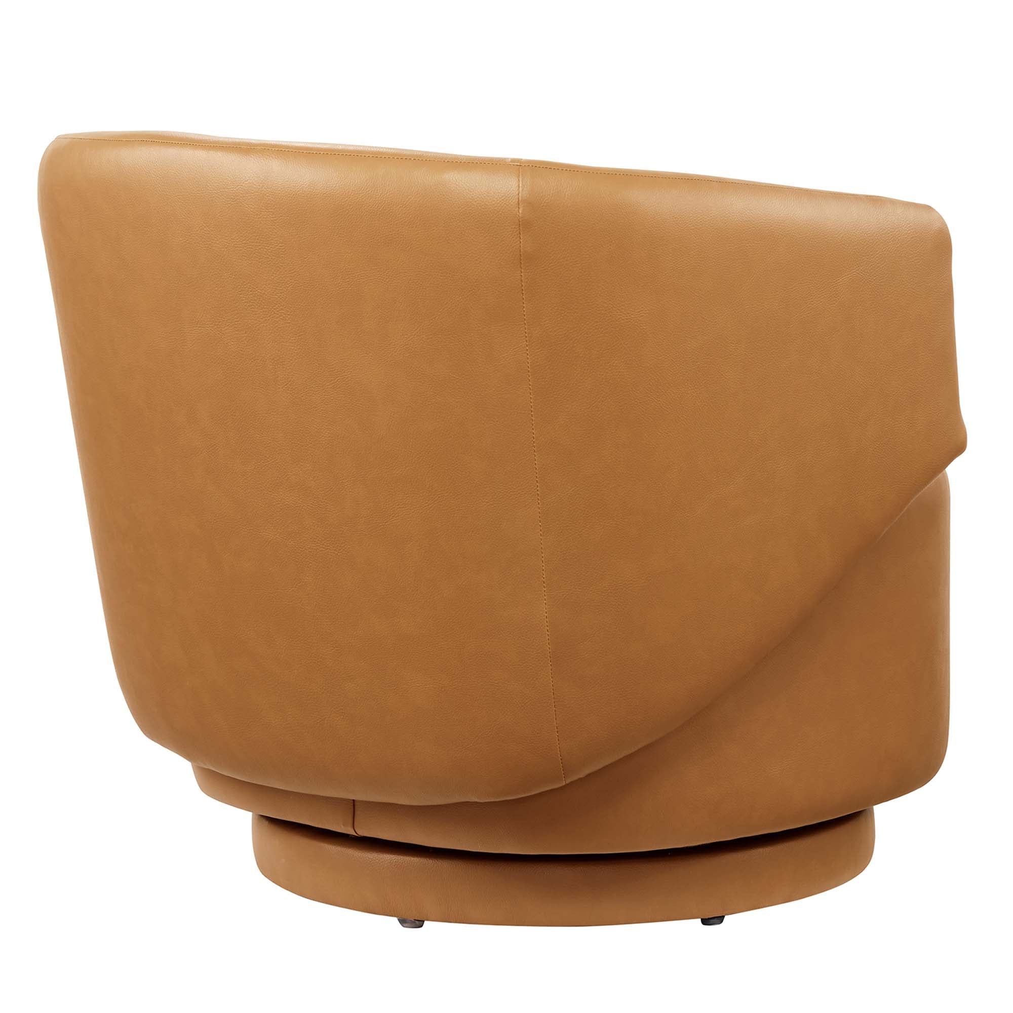Celestia Vegan Leather Fabric and Wood Swivel Chair by Modway - Image 5