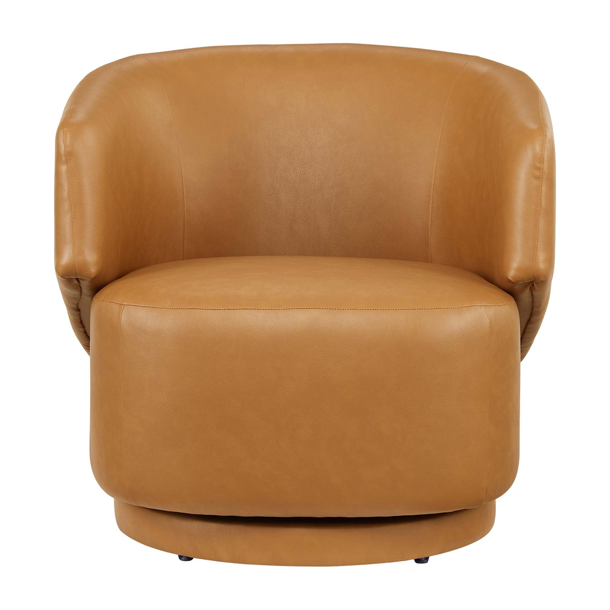 Celestia Vegan Leather Fabric and Wood Swivel Chair by Modway - Image 6