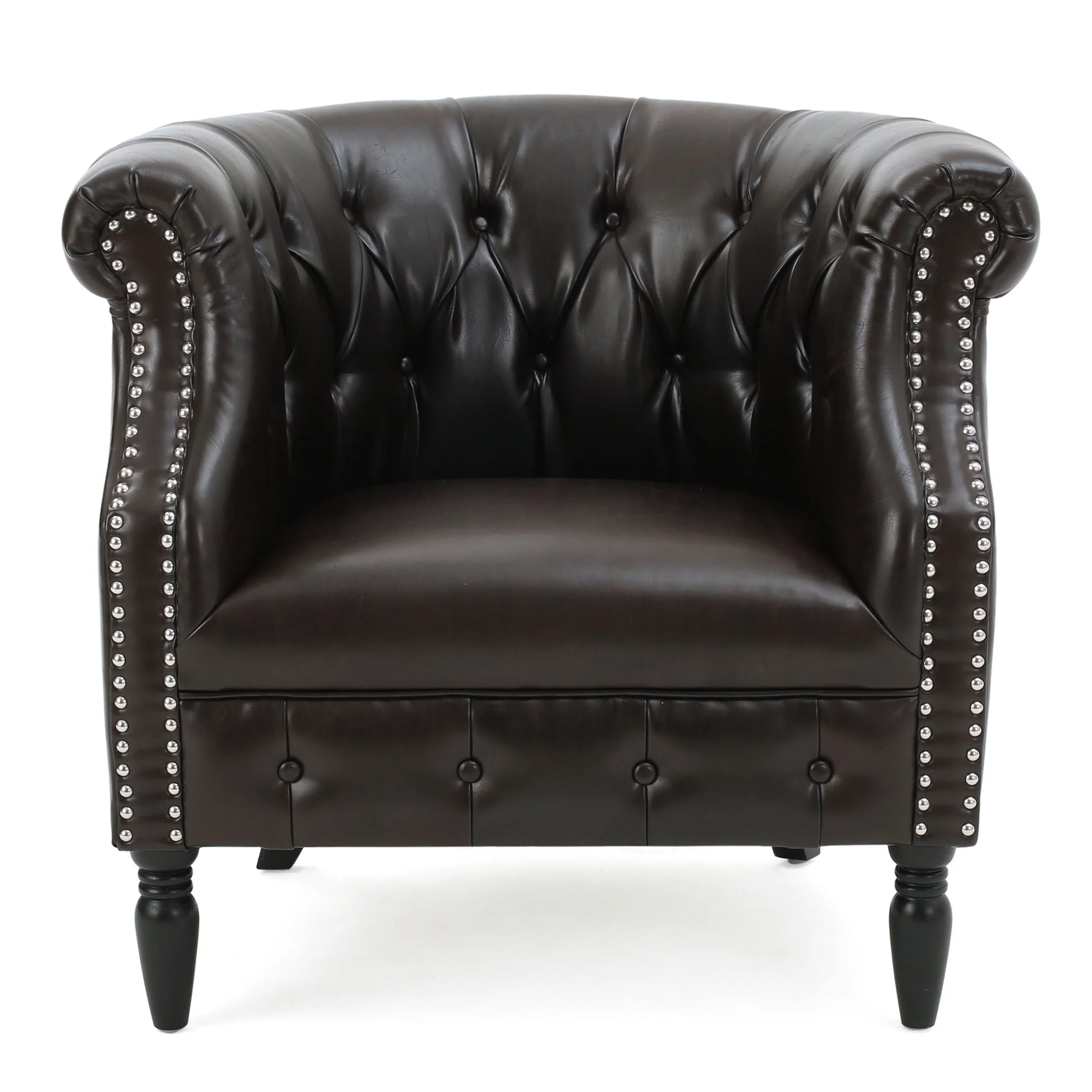 Celestialis - Upholstered Club Chair With Tub Design And Rolled Recessed Armrests - Image 12