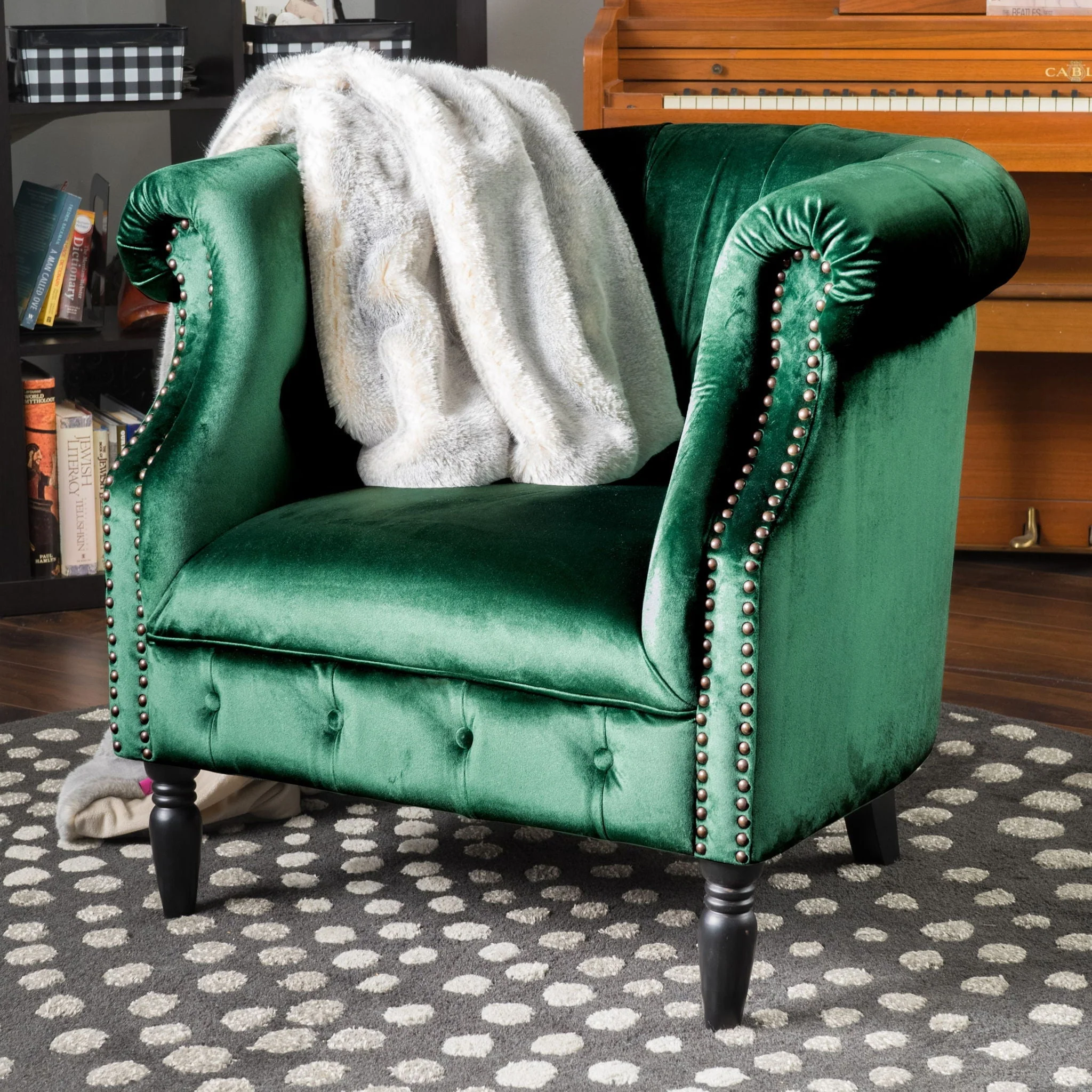 Celestialis - Upholstered Club Chair With Tub Design And Rolled Recessed Armrests - Image 13