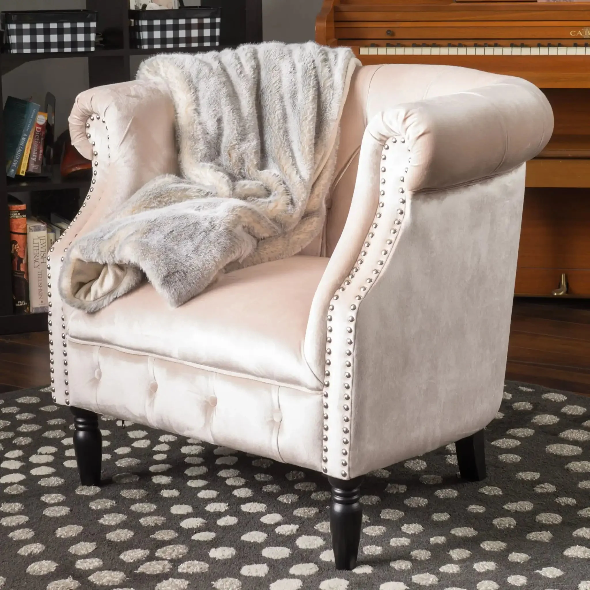 Celestialis - Upholstered Club Chair With Tub Design And Rolled Recessed Armrests - Image 17