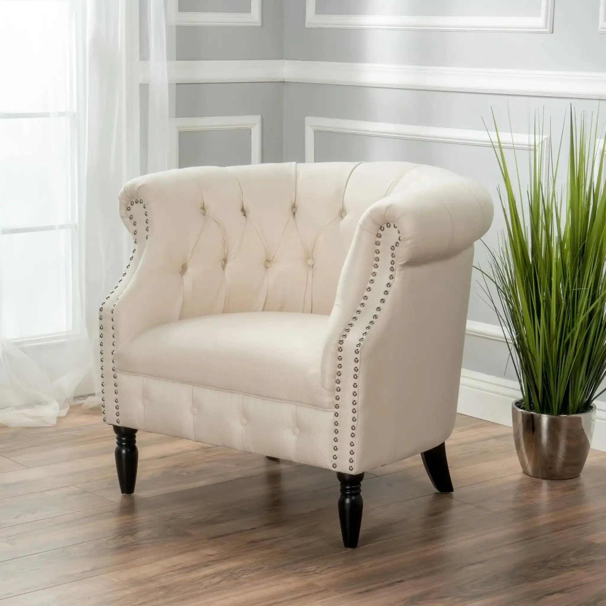 Celestialis - Upholstered Club Chair With Tub Design And Rolled Recessed Armrests - Image 21