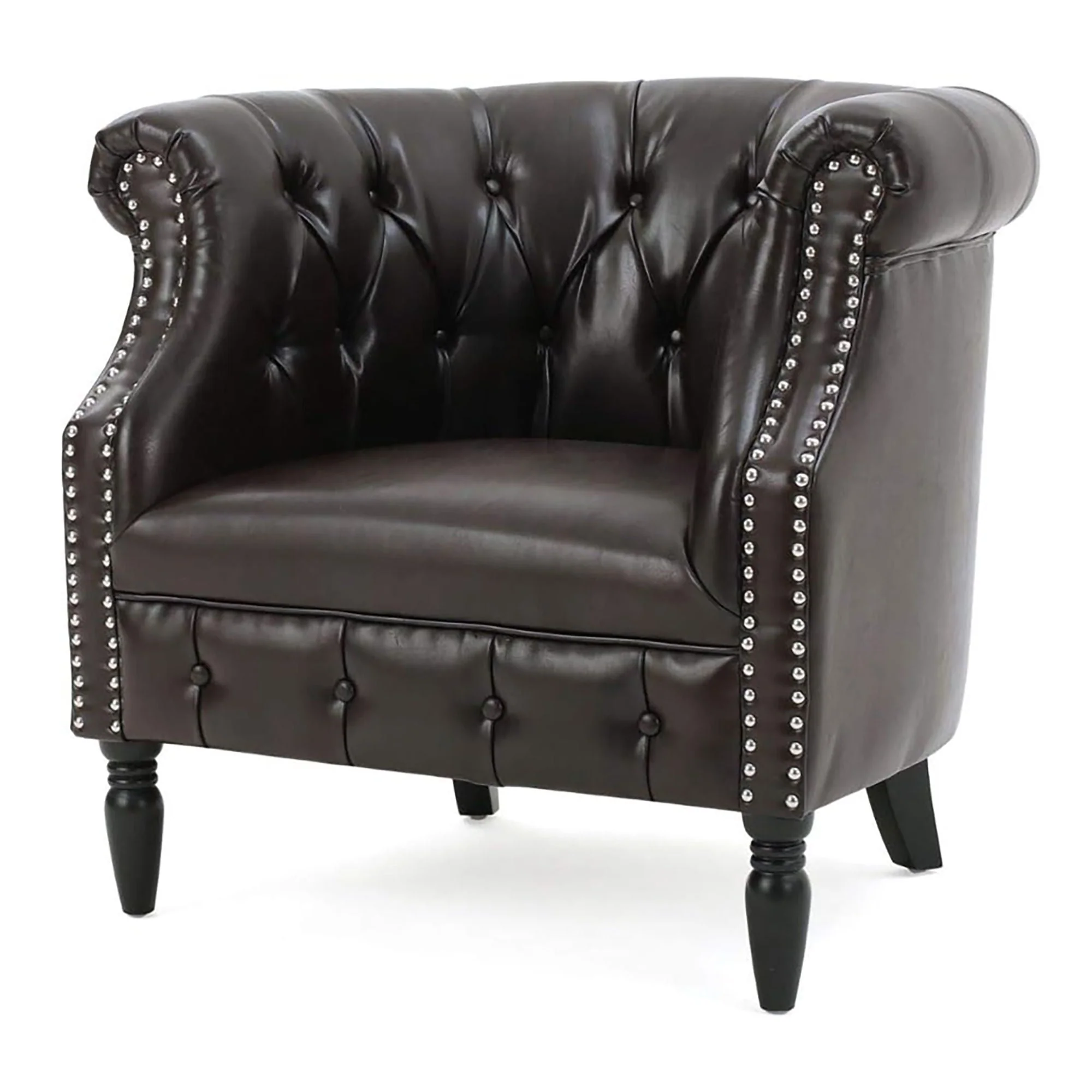 Celestialis - Upholstered Club Chair With Tub Design And Rolled Recessed Armrests - Image 4